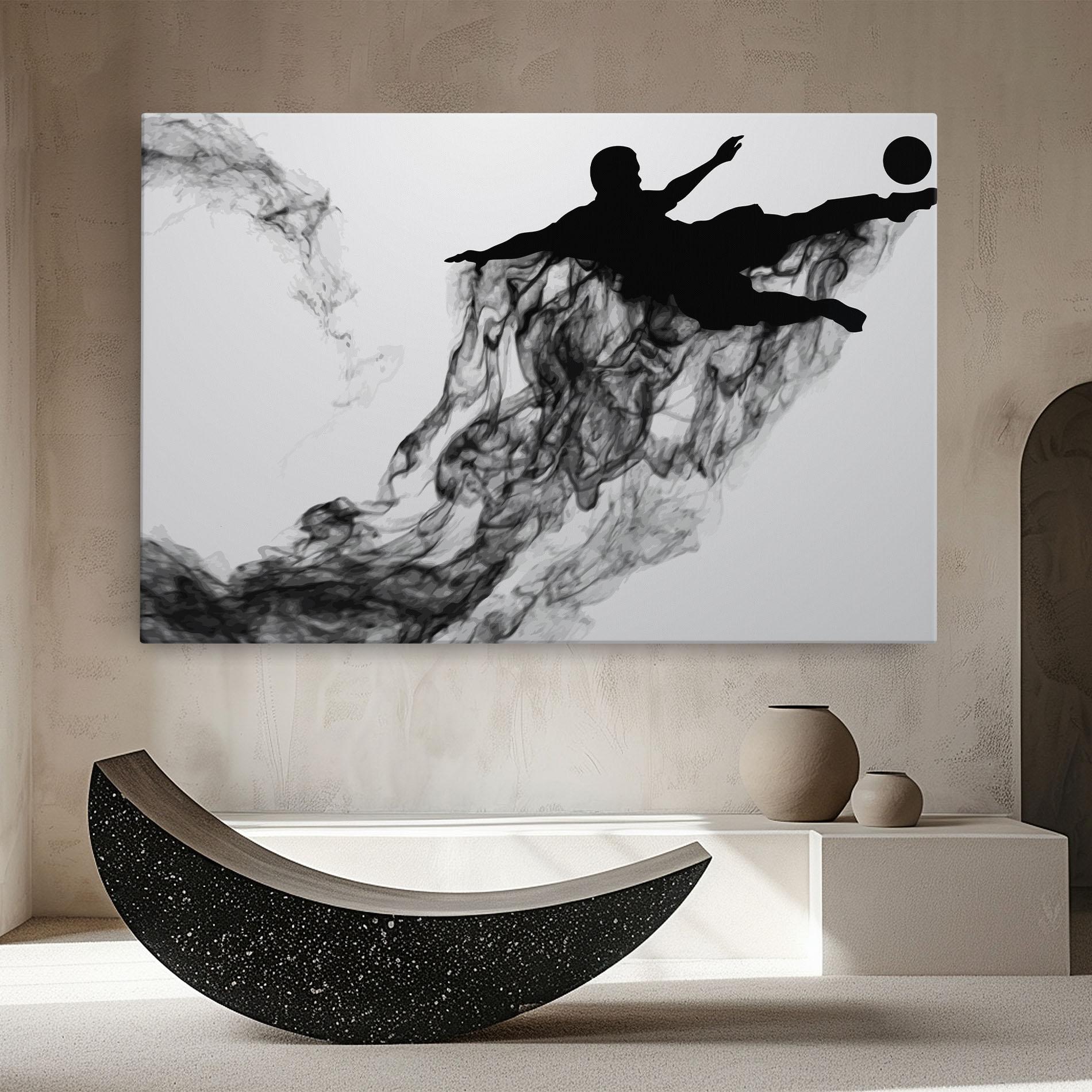 Leinwandbild Black Smoke Football mockup 8