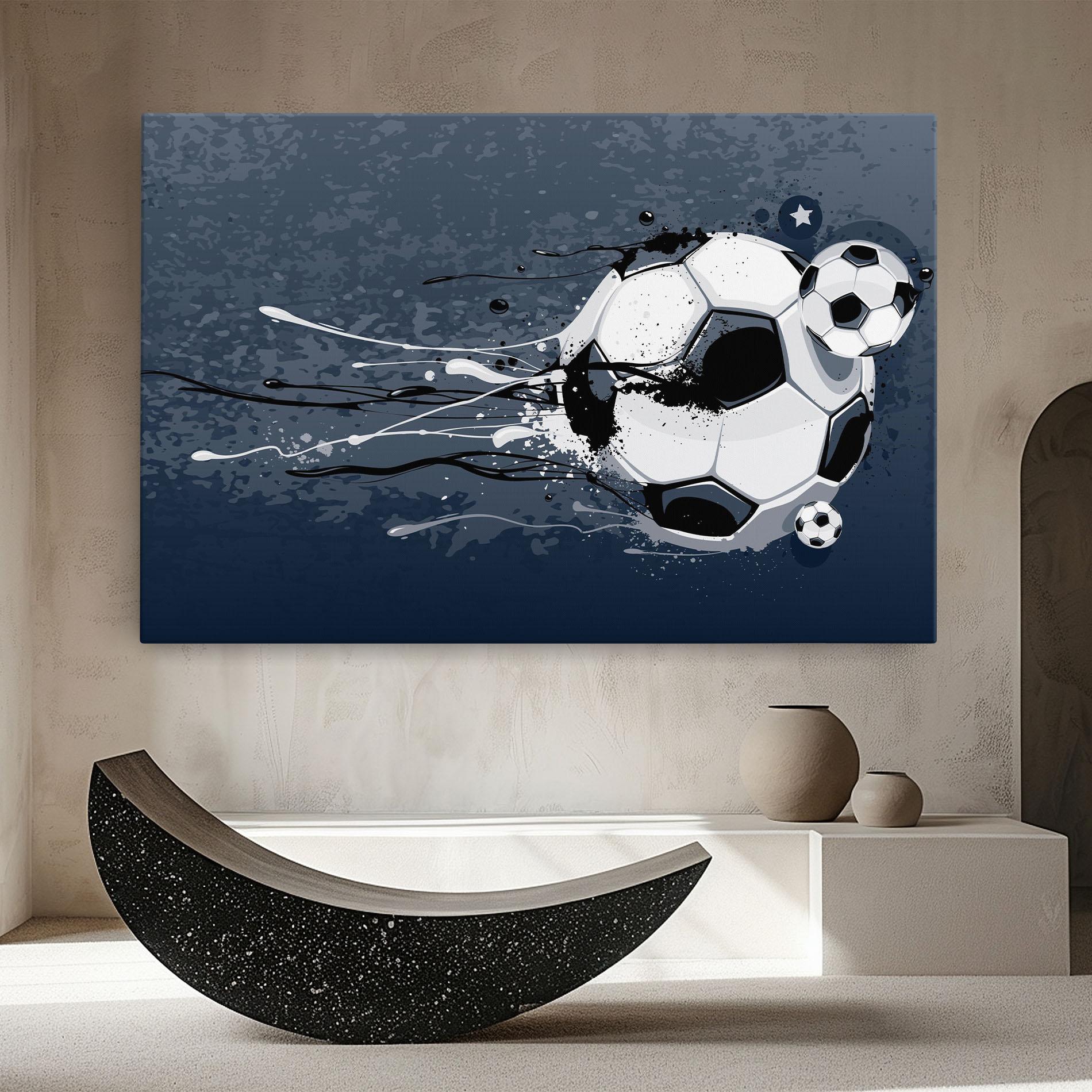 Leinwandbild Blue Football mockup 8