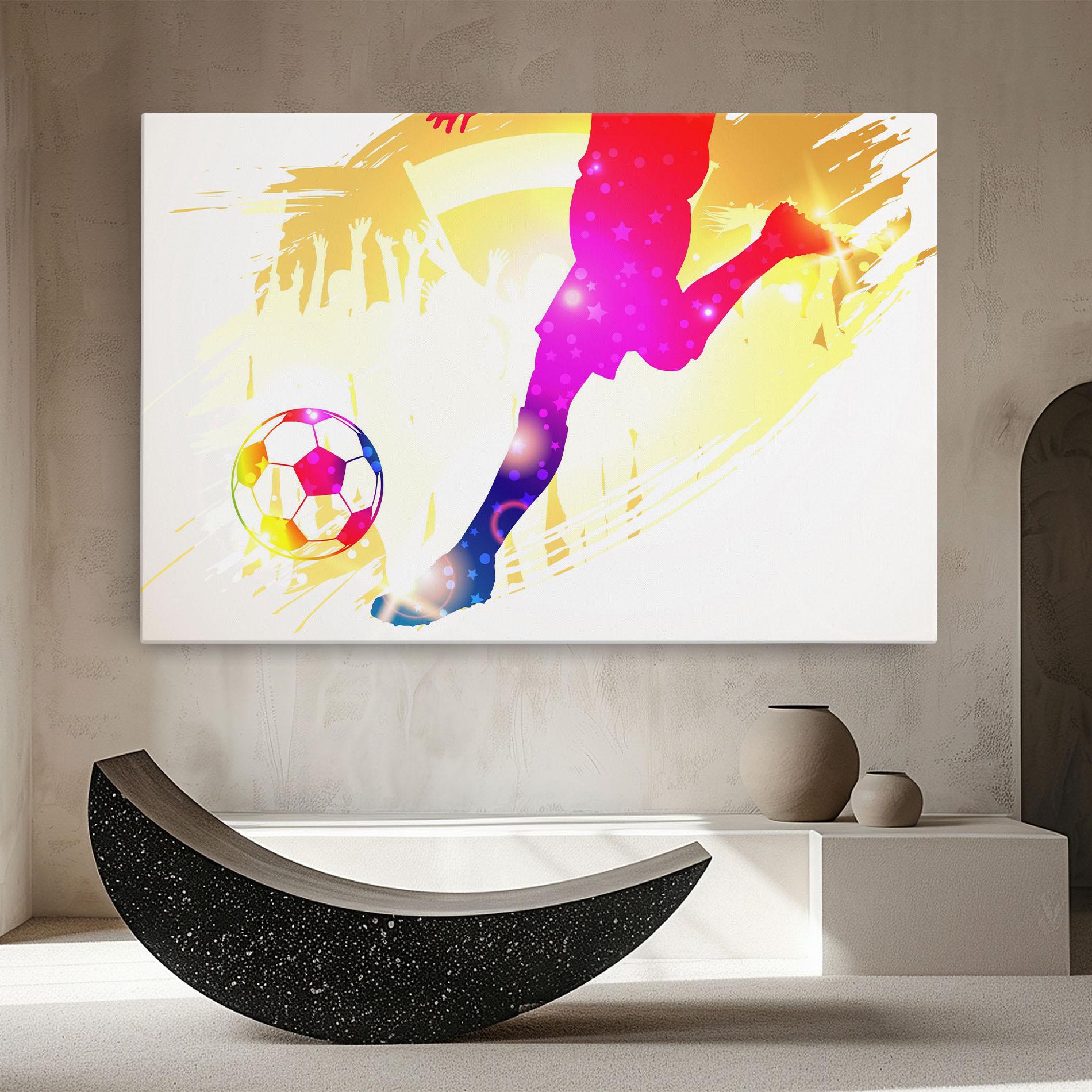 Leinwandbild Football Gold Art mockup 8