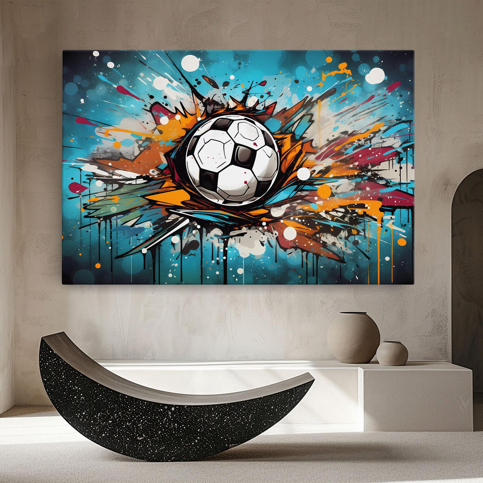 Leinwandbild Football Graffiti Style mockup 8
