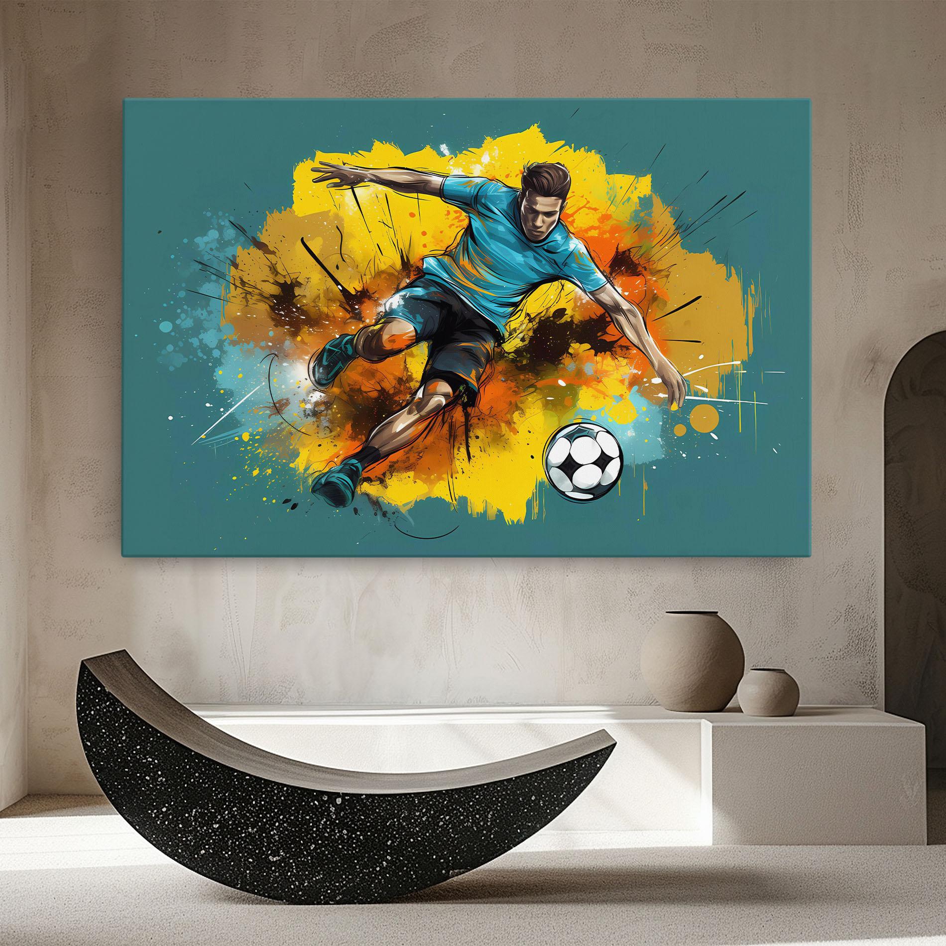Leinwandbild Football Player Painting mockup 8
