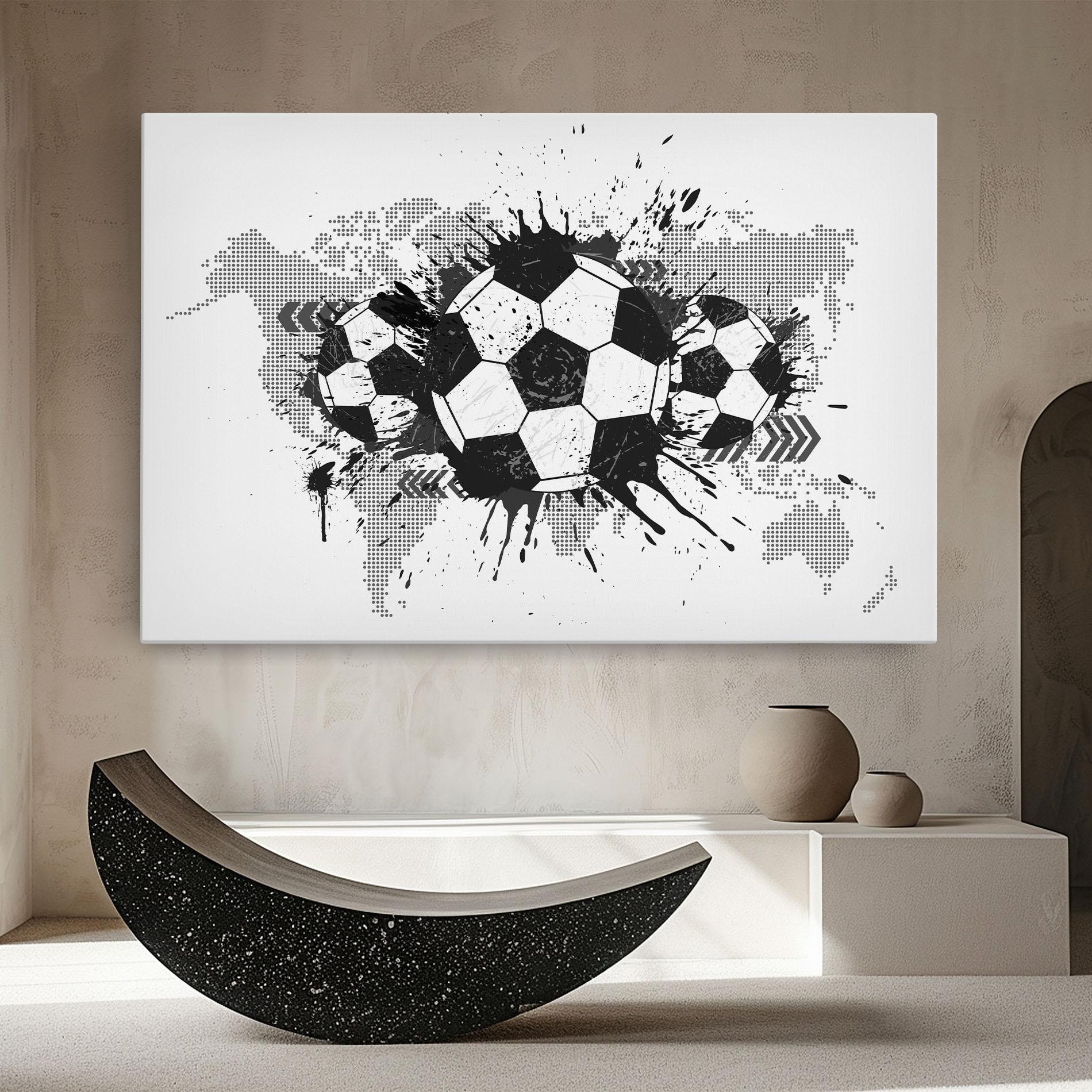 Leinwandbild Grey Foodball mockup 8