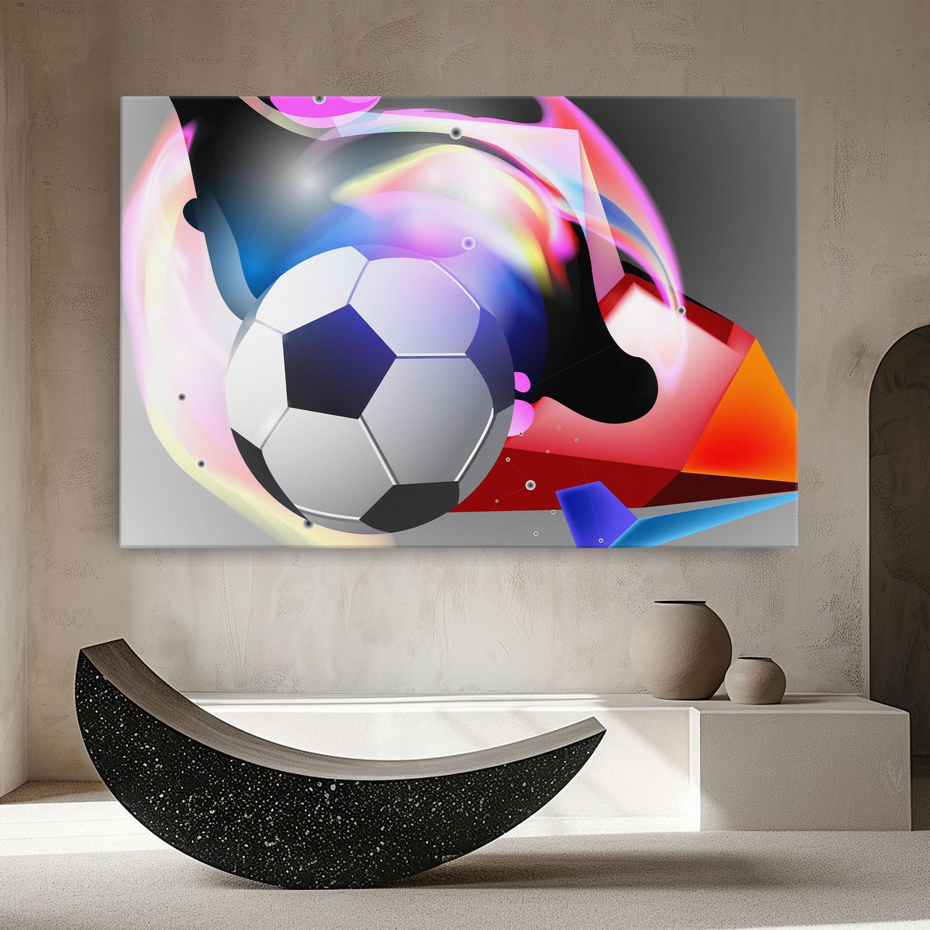 Leinwandbild Pink Blue Football Art mockup 8