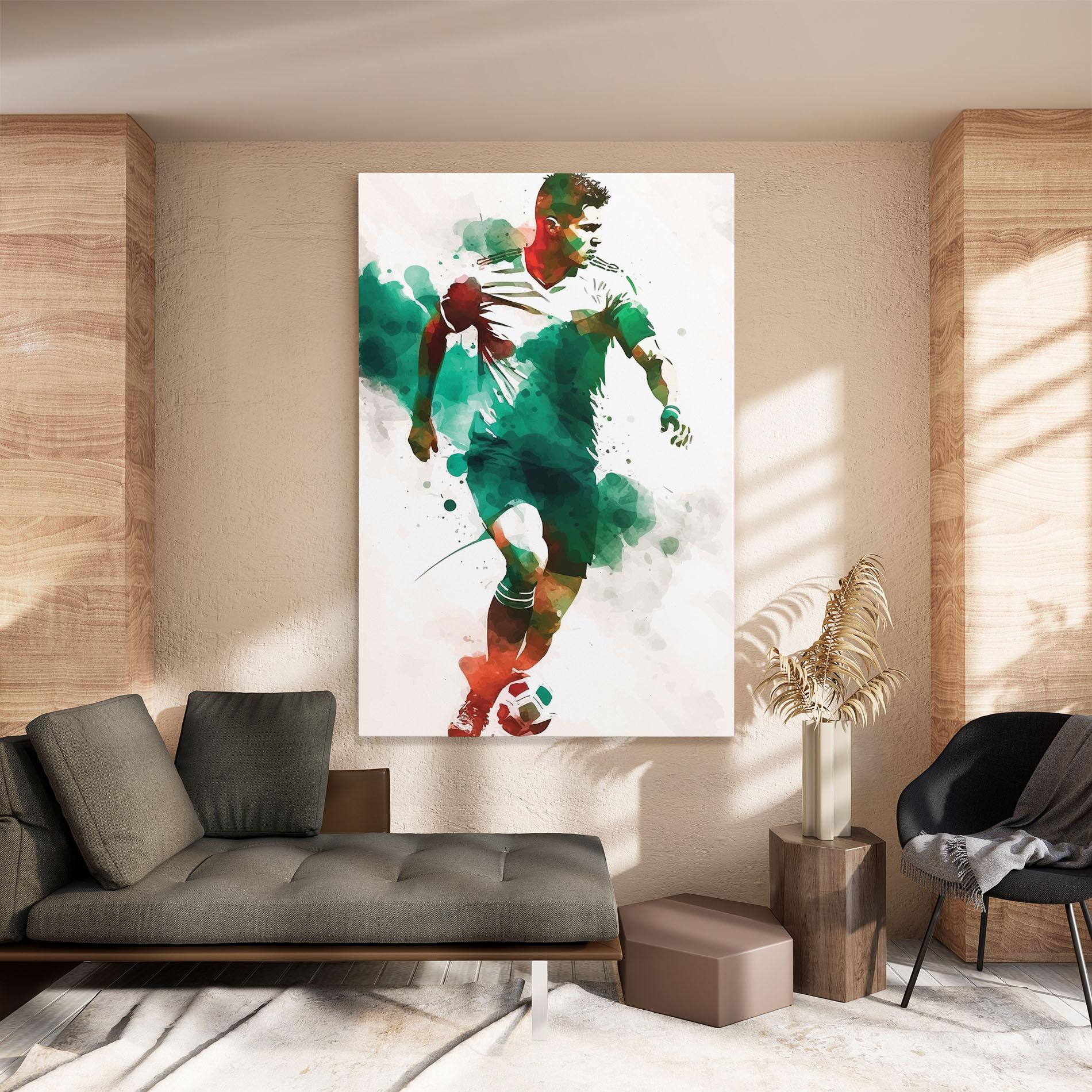 Leinwandbild Green Football mockup 8