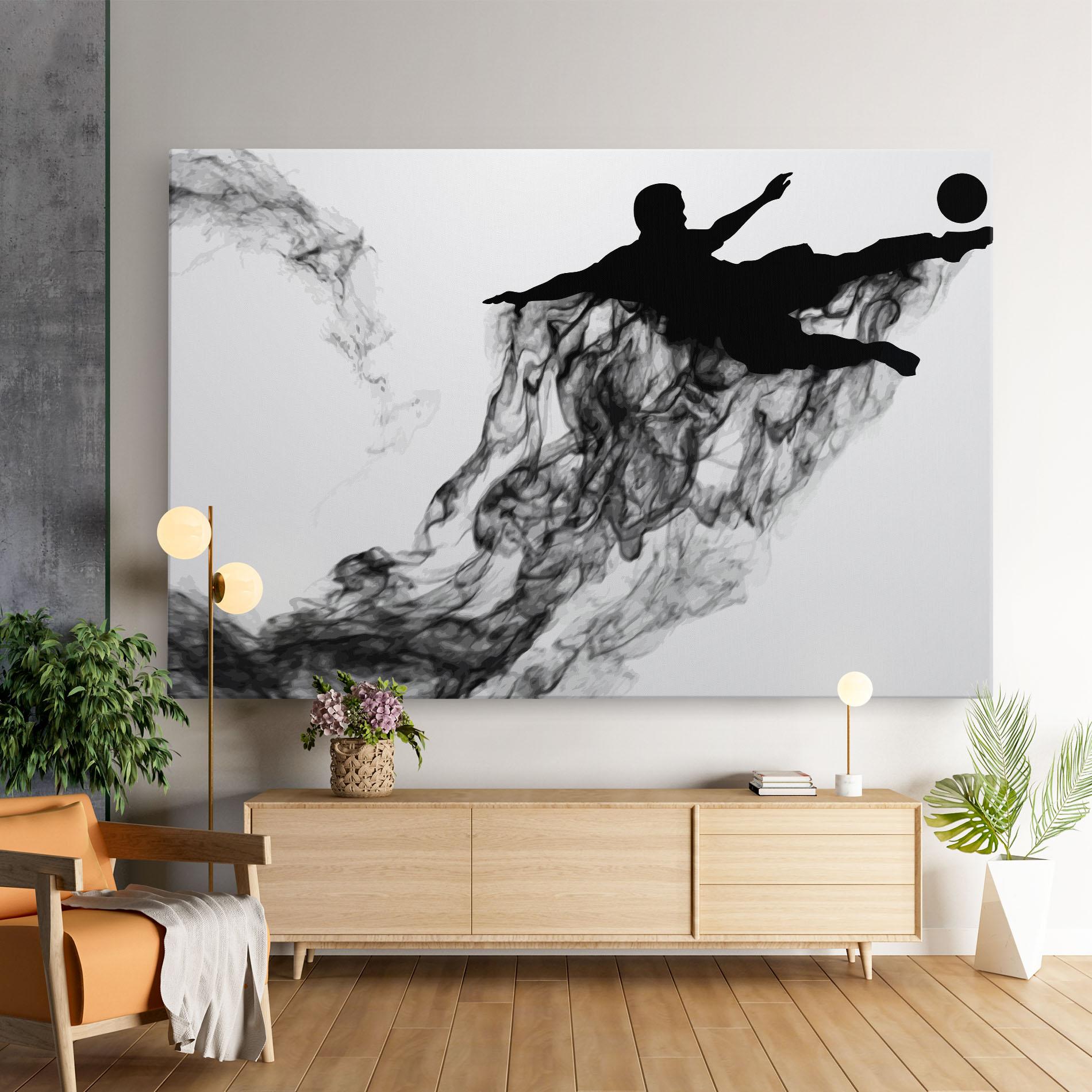 Leinwandbild Black Smoke Football mockup 9