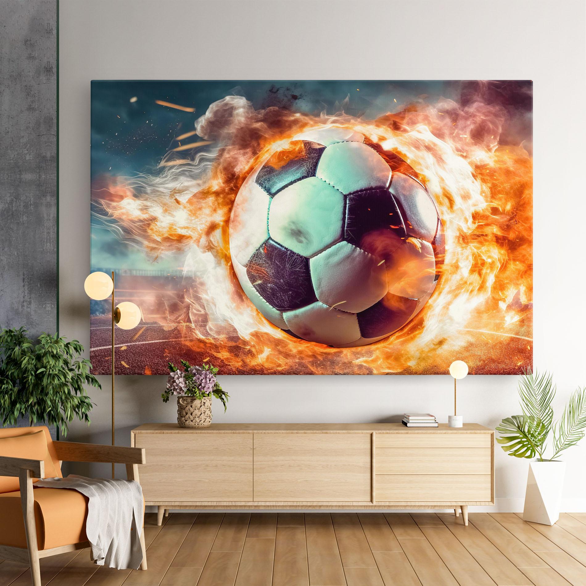 Leinwandbild Football Explosion mockup 9