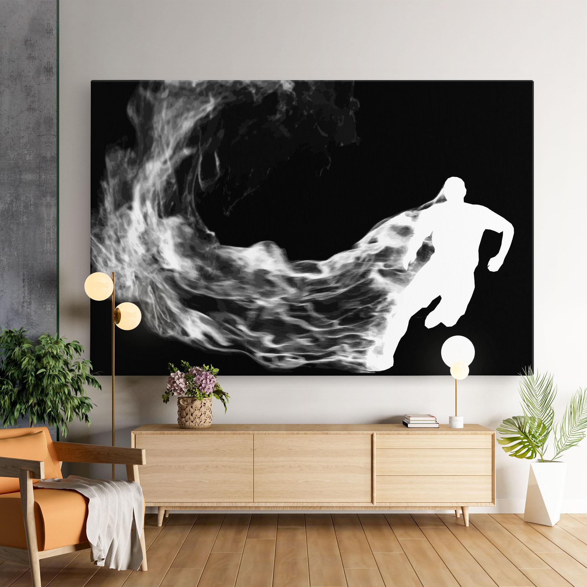 Leinwandbild Football White Smoke mockup 9