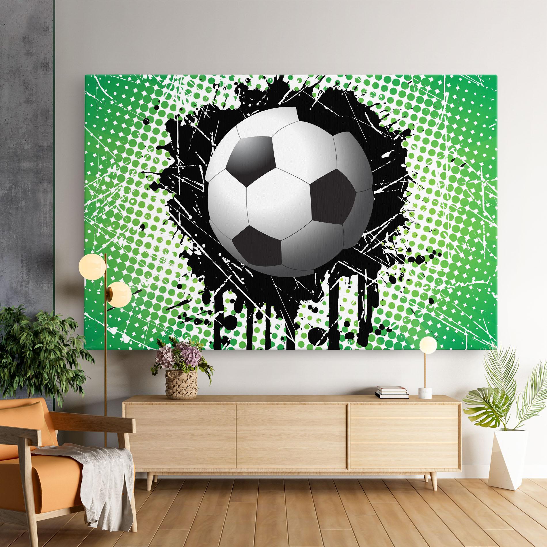 Leinwandbild Green Black Football mockup 9
