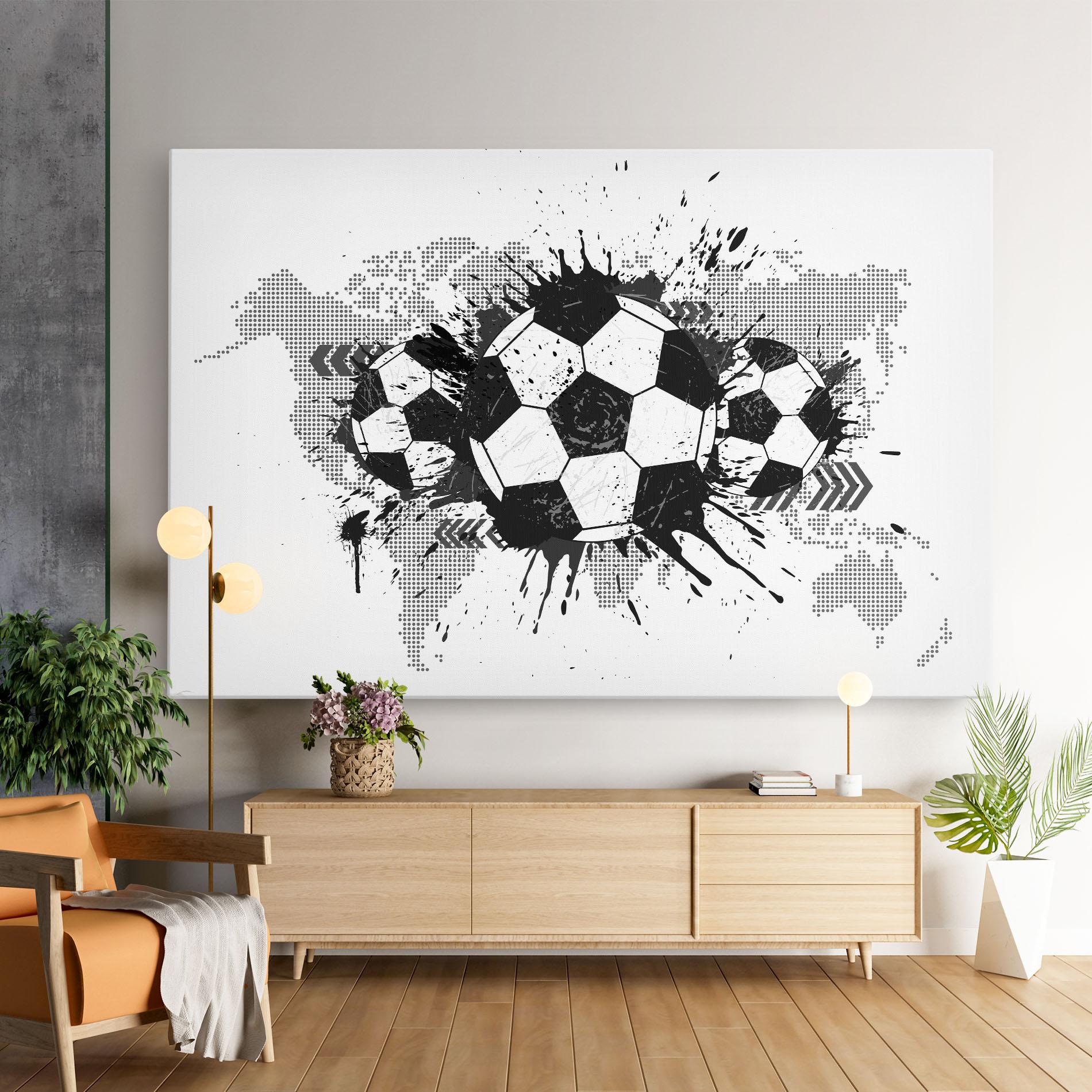 Leinwandbild Grey Foodball mockup 9