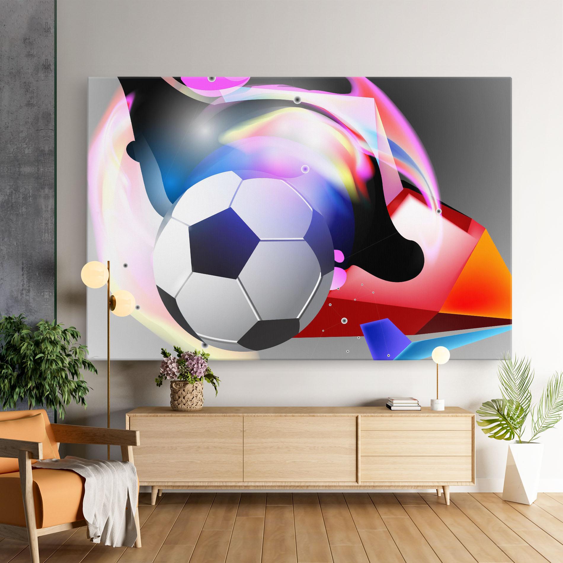 Leinwandbild Pink Blue Football Art mockup 9