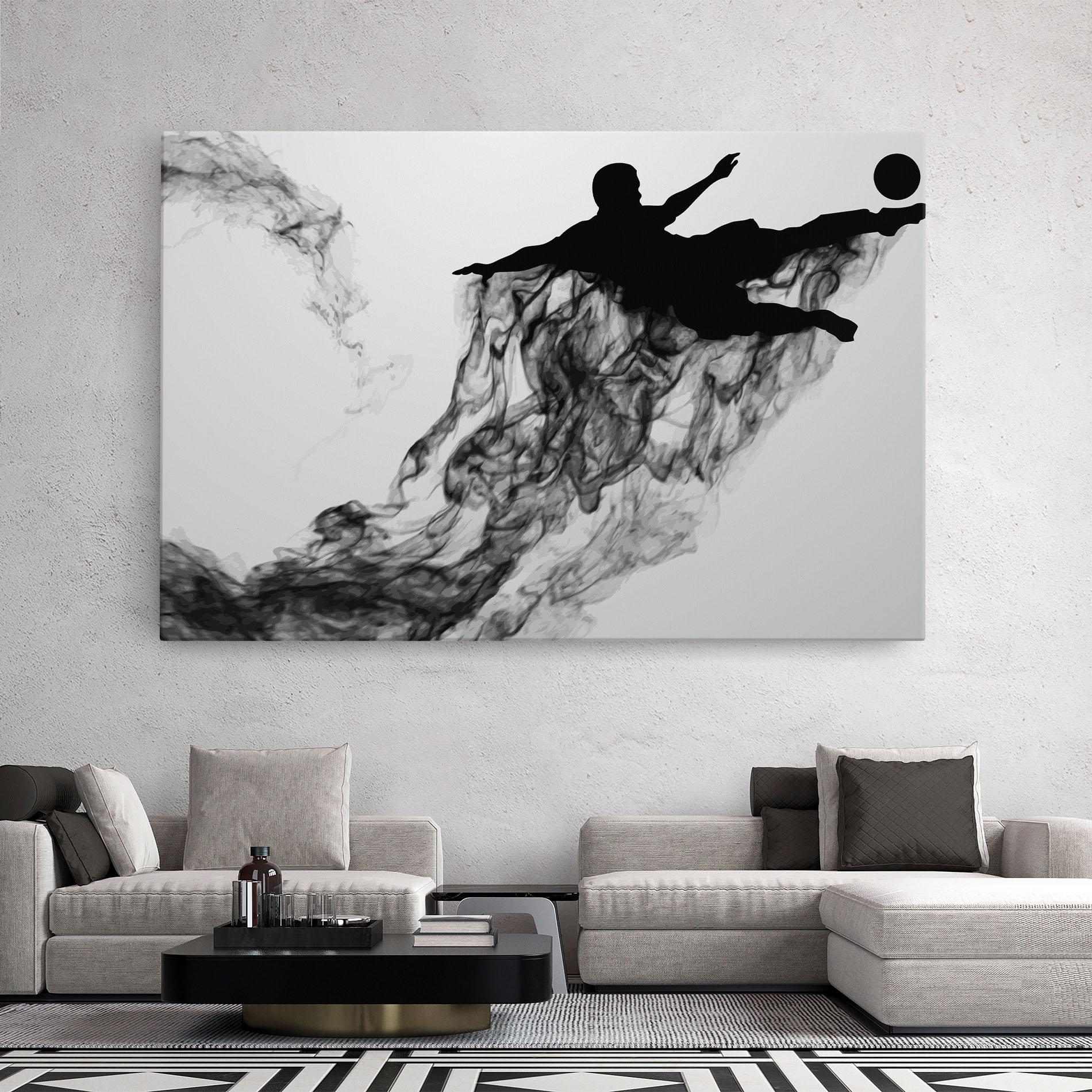 Leinwandbild Black Smoke Football mockup 2