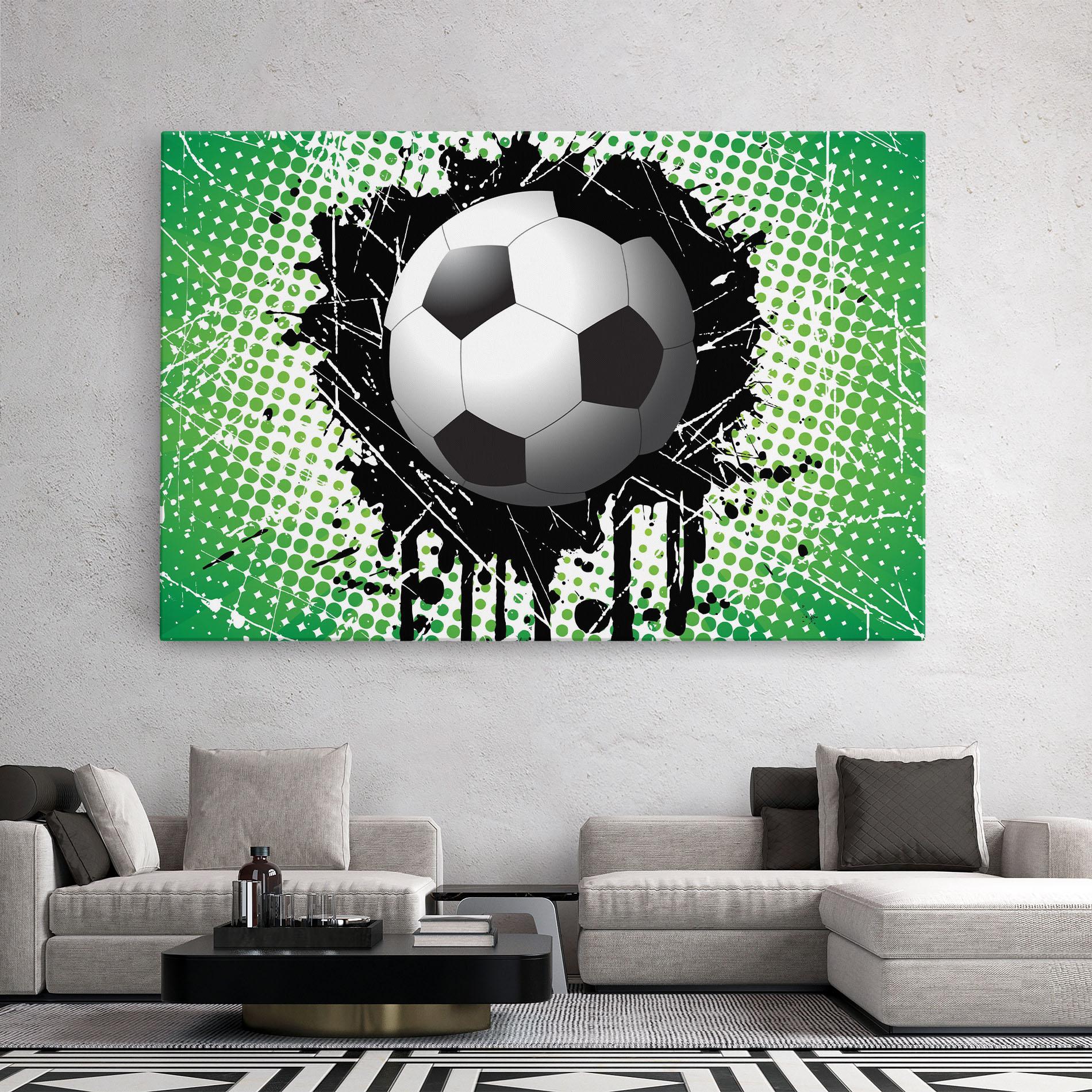 Leinwandbild Green Black Football mockup 2