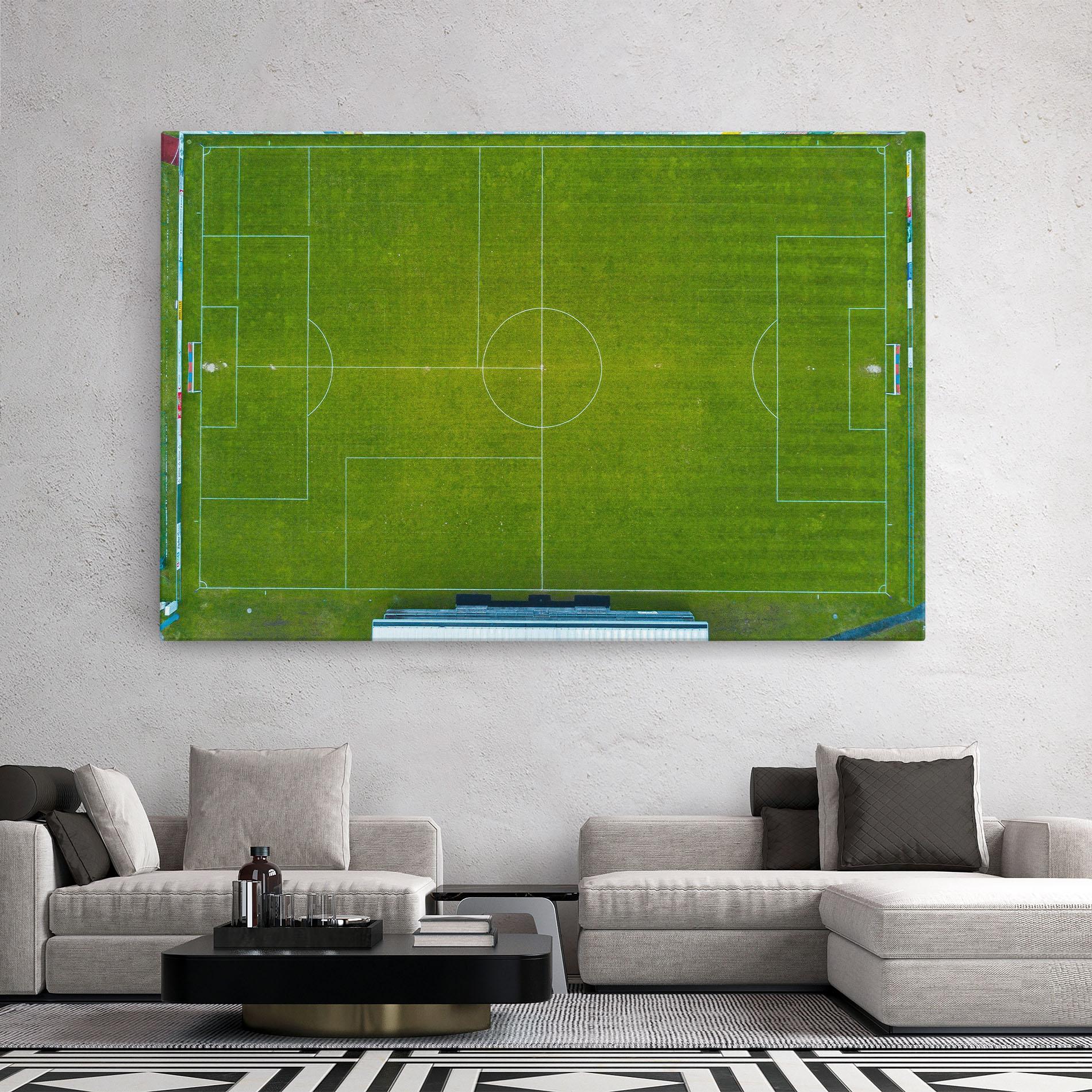 Leinwandbild Green Football Field mockup 2