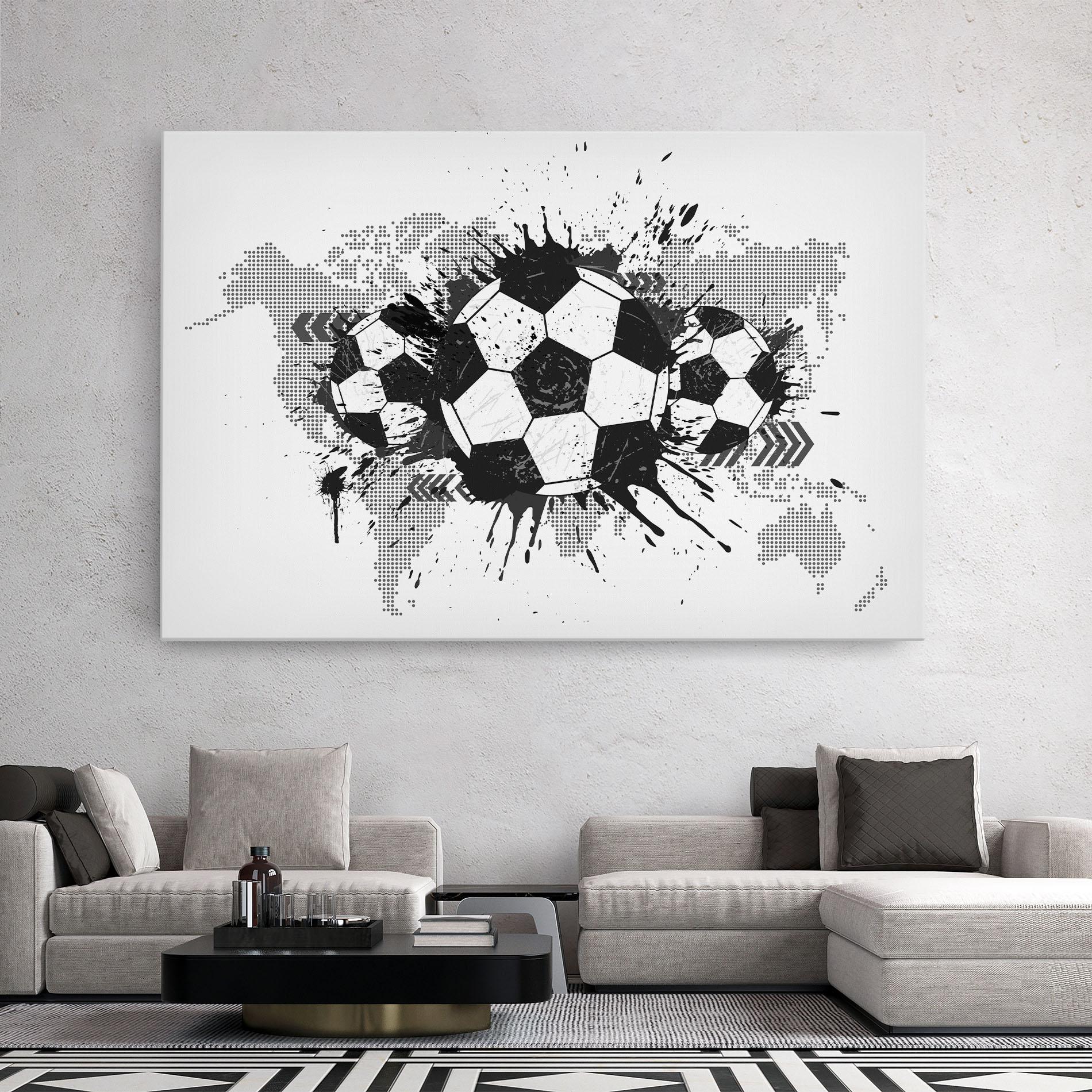 Leinwandbild Grey Foodball mockup 2