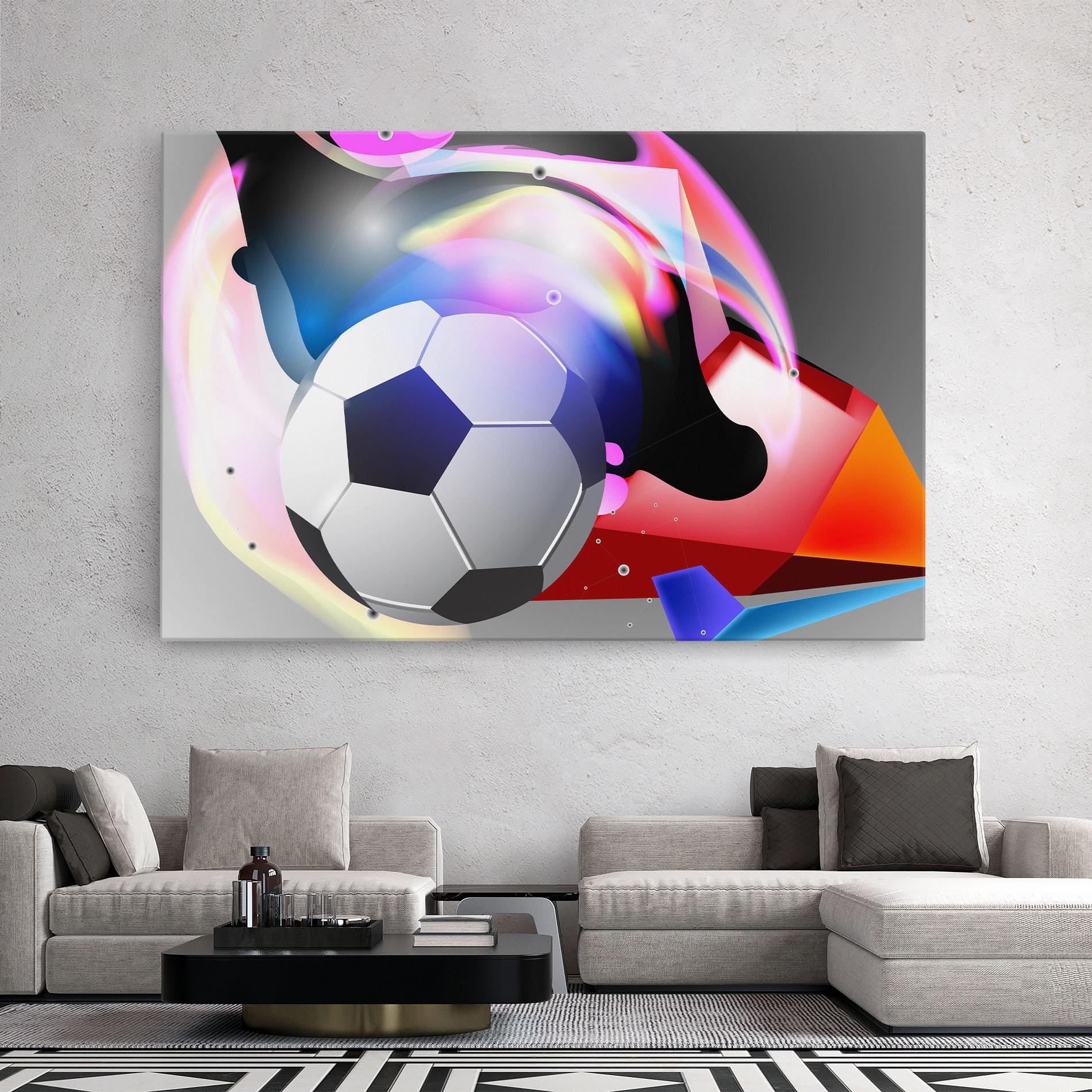 Leinwandbild Pink Blue Football Art mockup 2