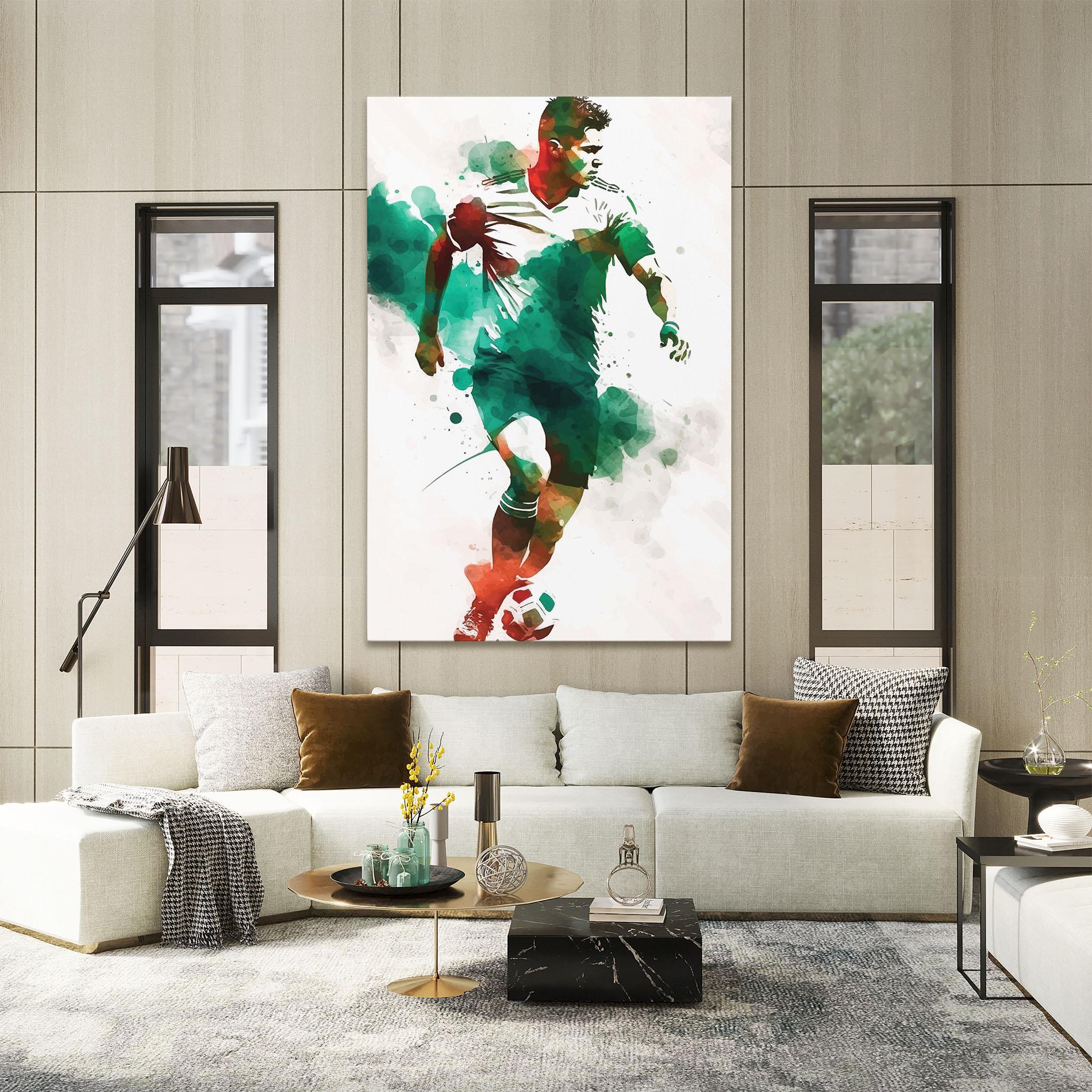 Leinwandbild Green Football mockup 2