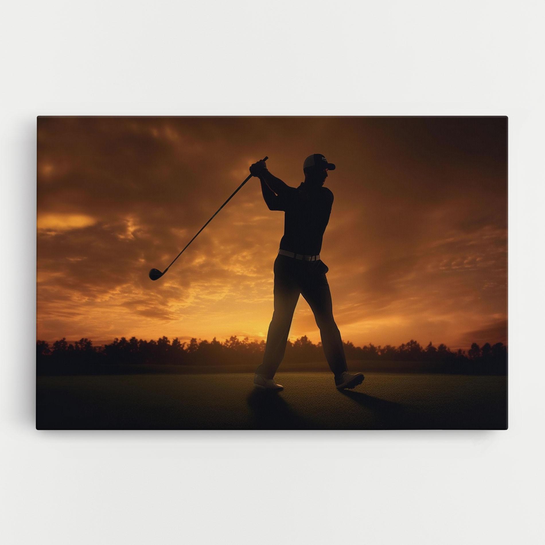 Leinwandbild Golf Course Sunset mockup 0