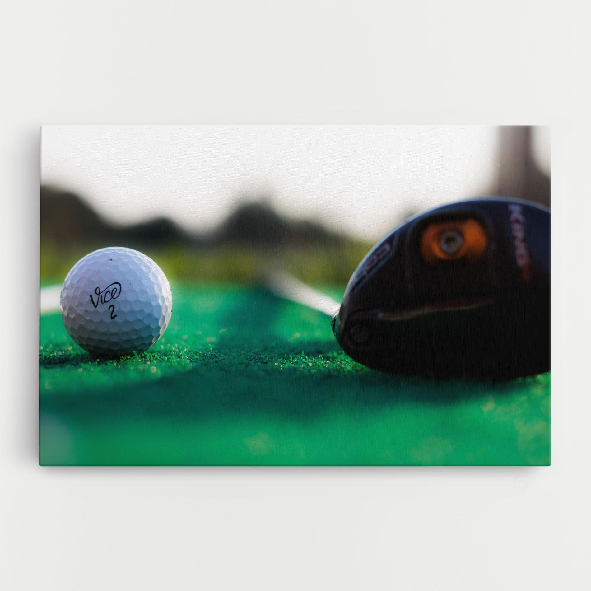 Leinwandbild Green Grass Golf Ball mockup 0