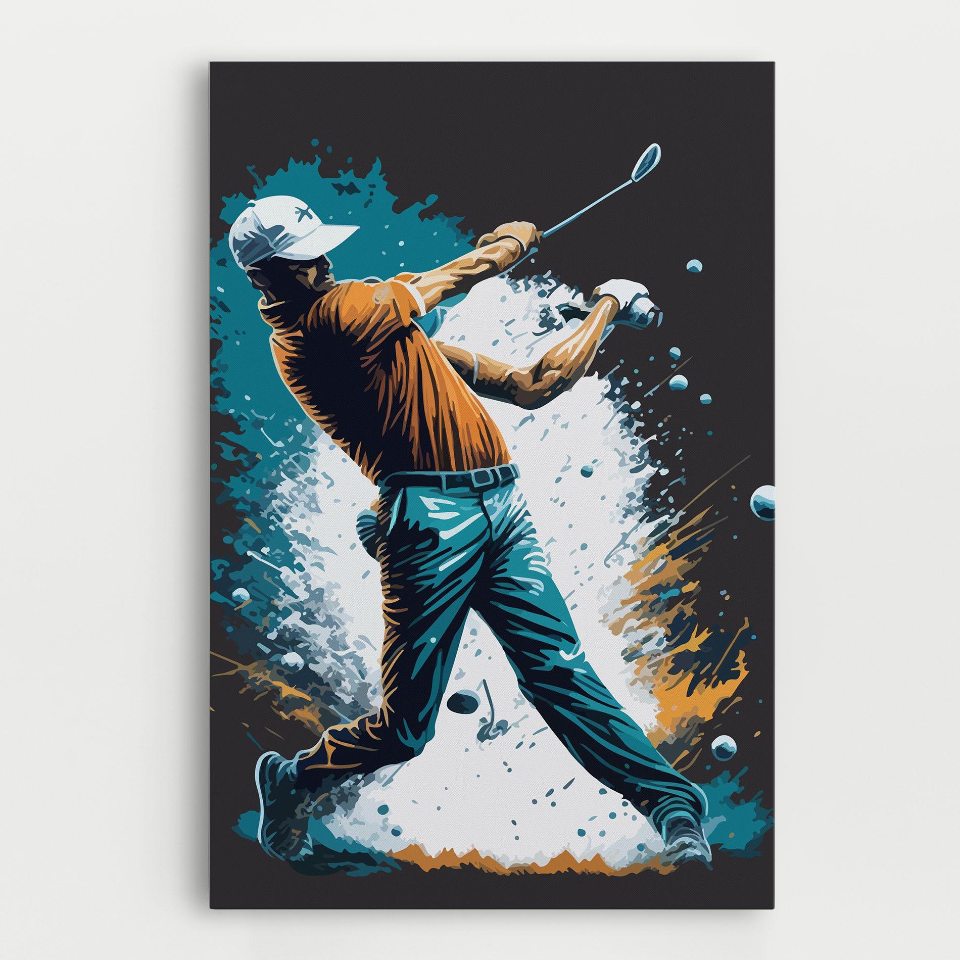 Leinwandbild Golf On Grey mockup 0