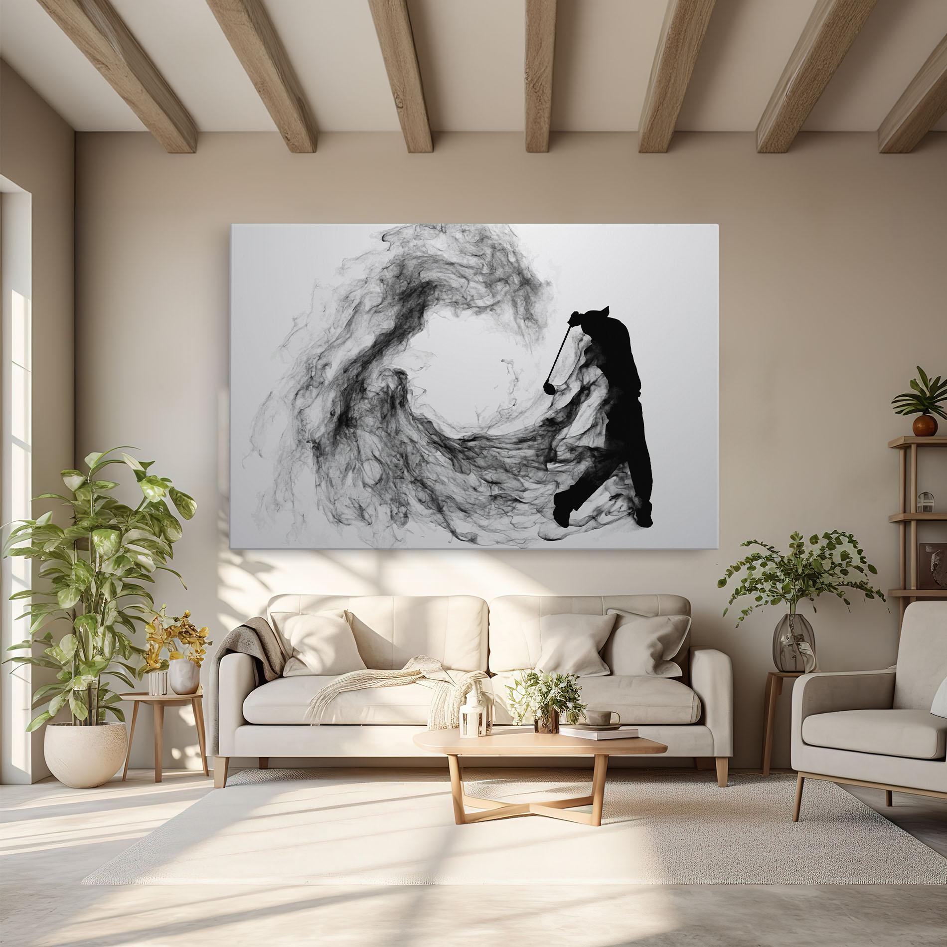 Leinwandbild Black Smoke Golf mockup 6