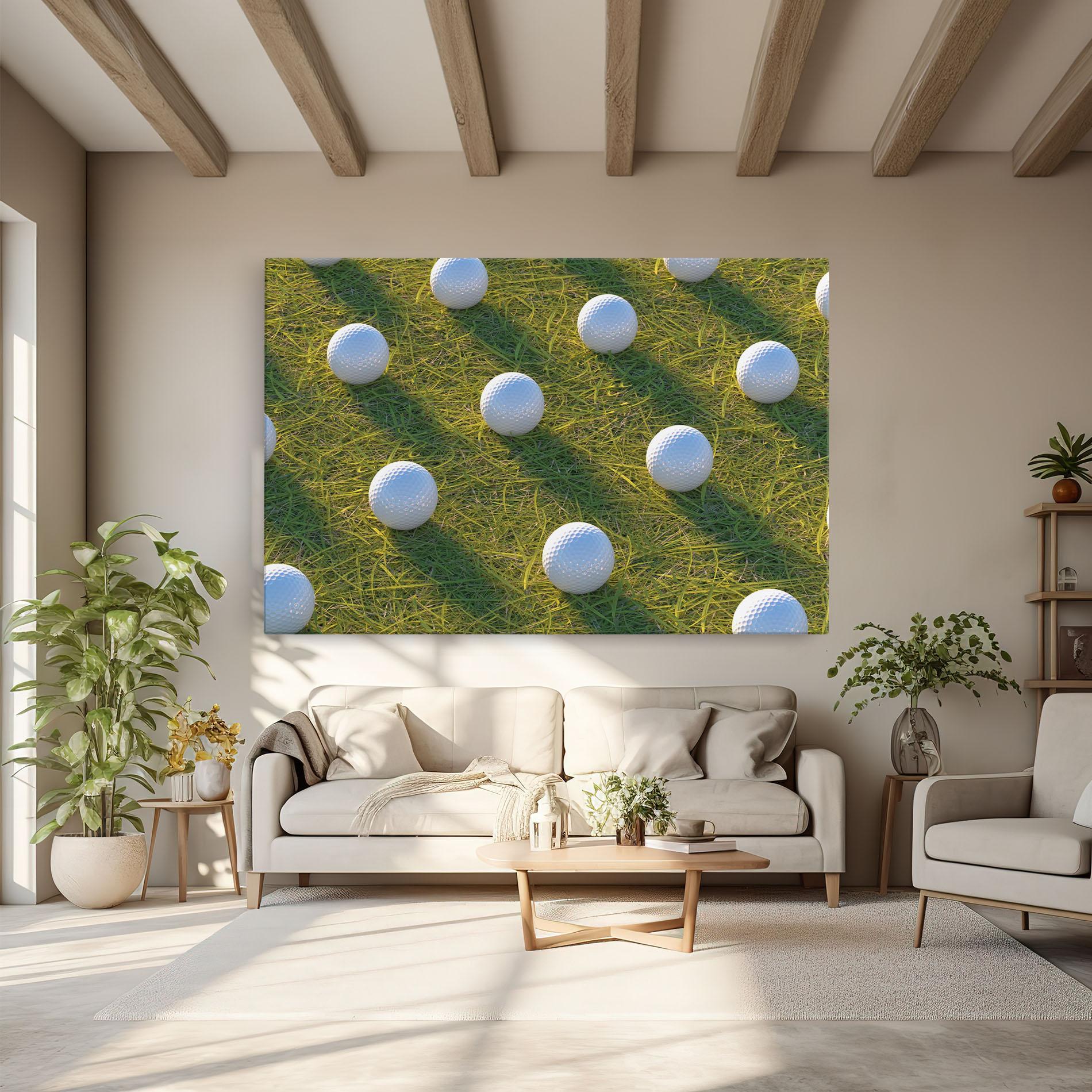 Leinwandbild Golf Ball On Grass mockup 6