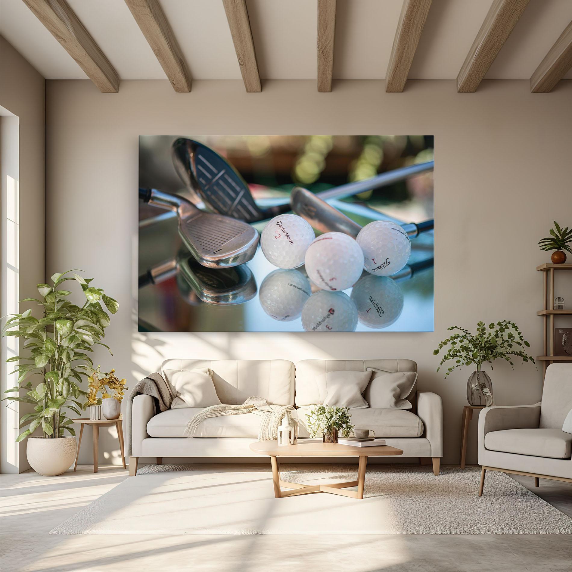 Leinwandbild Golf Balls Set mockup 6