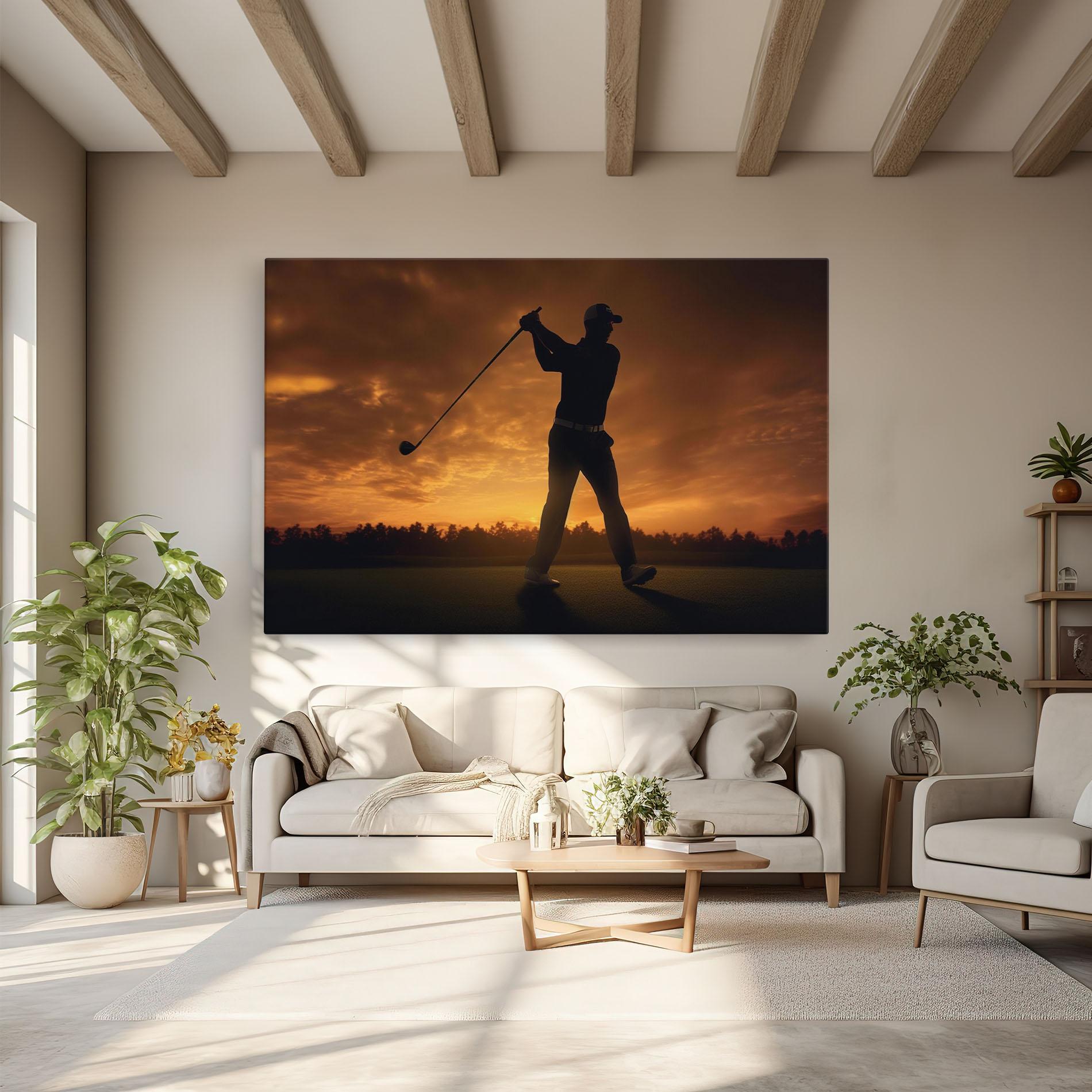 Leinwandbild Golf Course Sunset mockup 6
