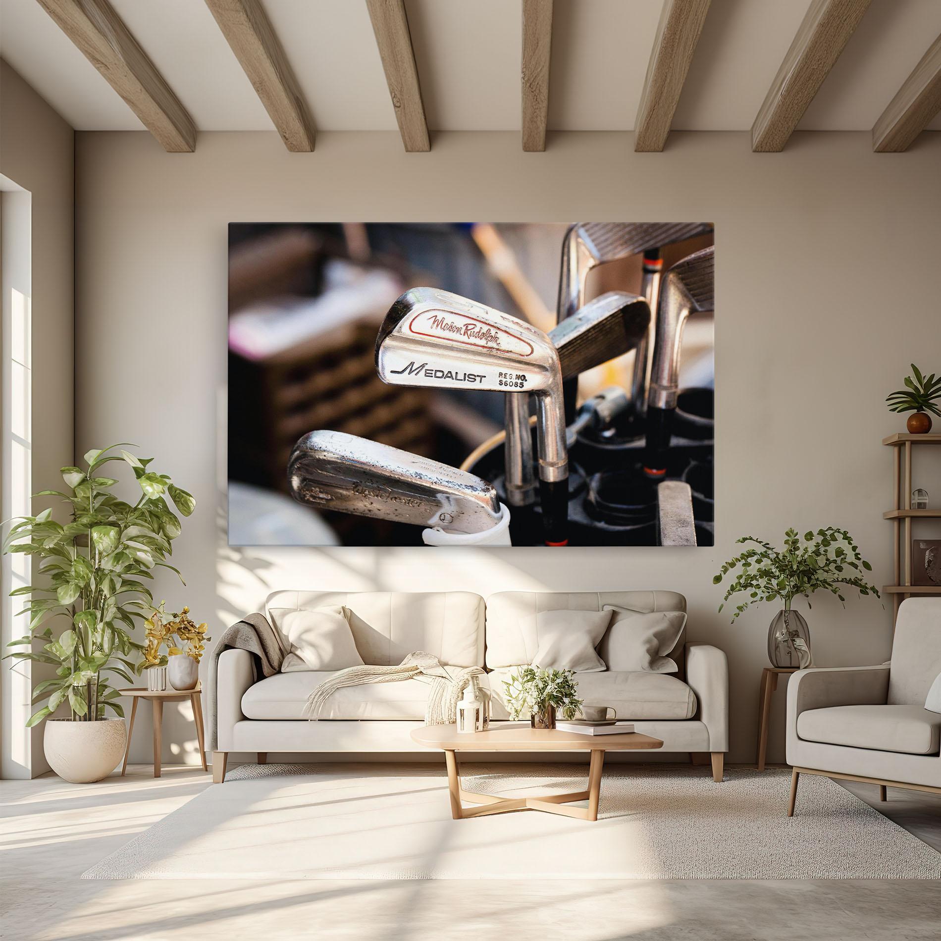 Leinwandbild Silver Golf Club mockup 6