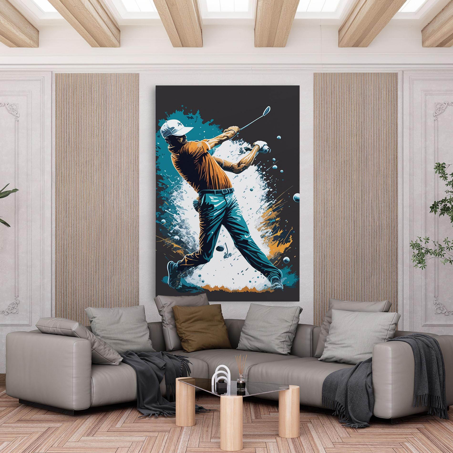 Leinwandbild Golf On Grey mockup 6