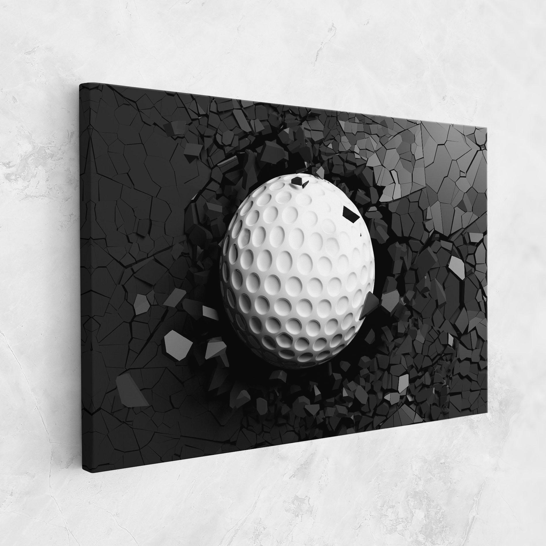 Leinwandbild Black Wall Golf Ball mockup 1