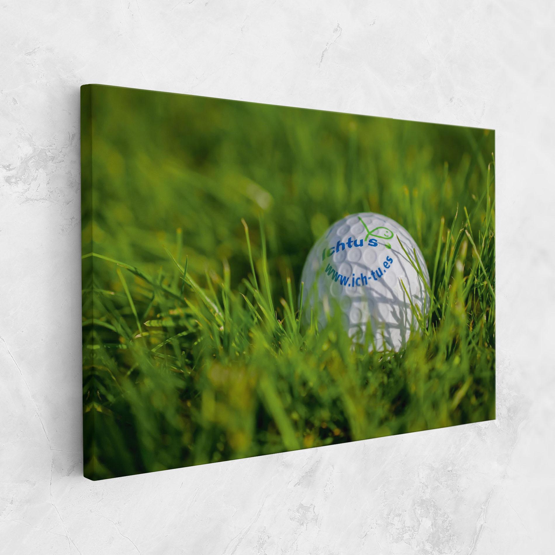 Leinwandbild Golf Ball In Grass mockup 1