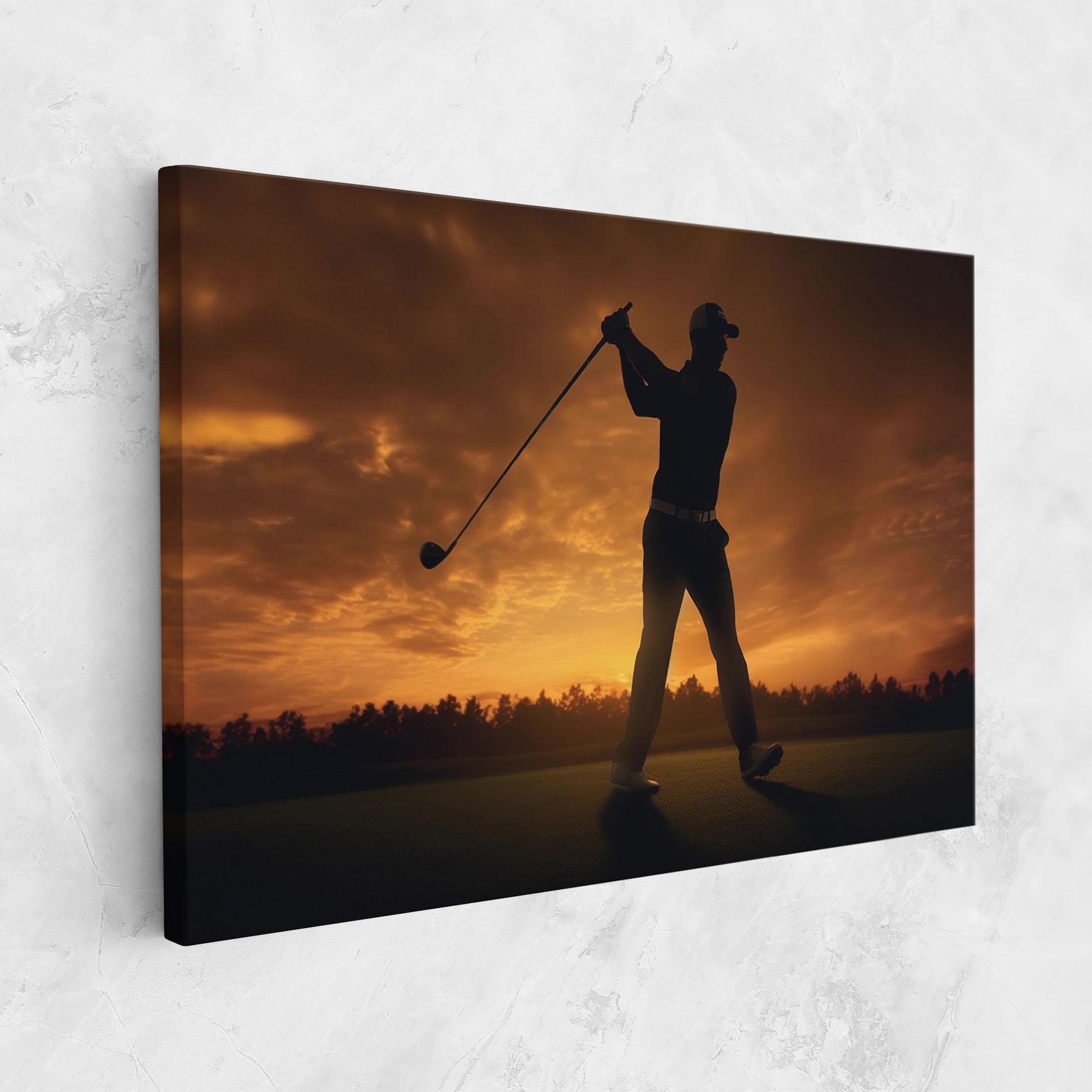 Leinwandbild Golf Course Sunset mockup 1