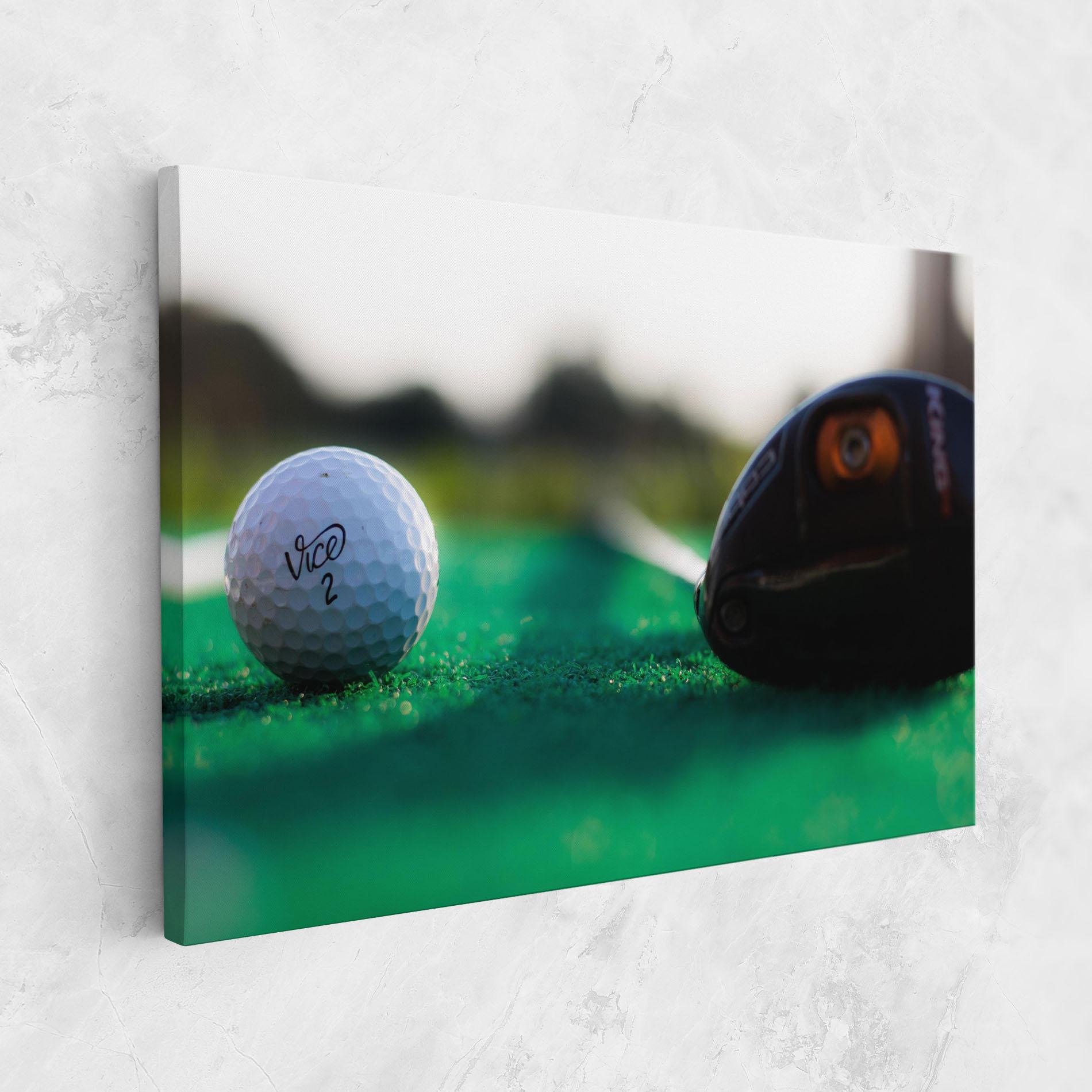 Leinwandbild Green Grass Golf Ball mockup 1