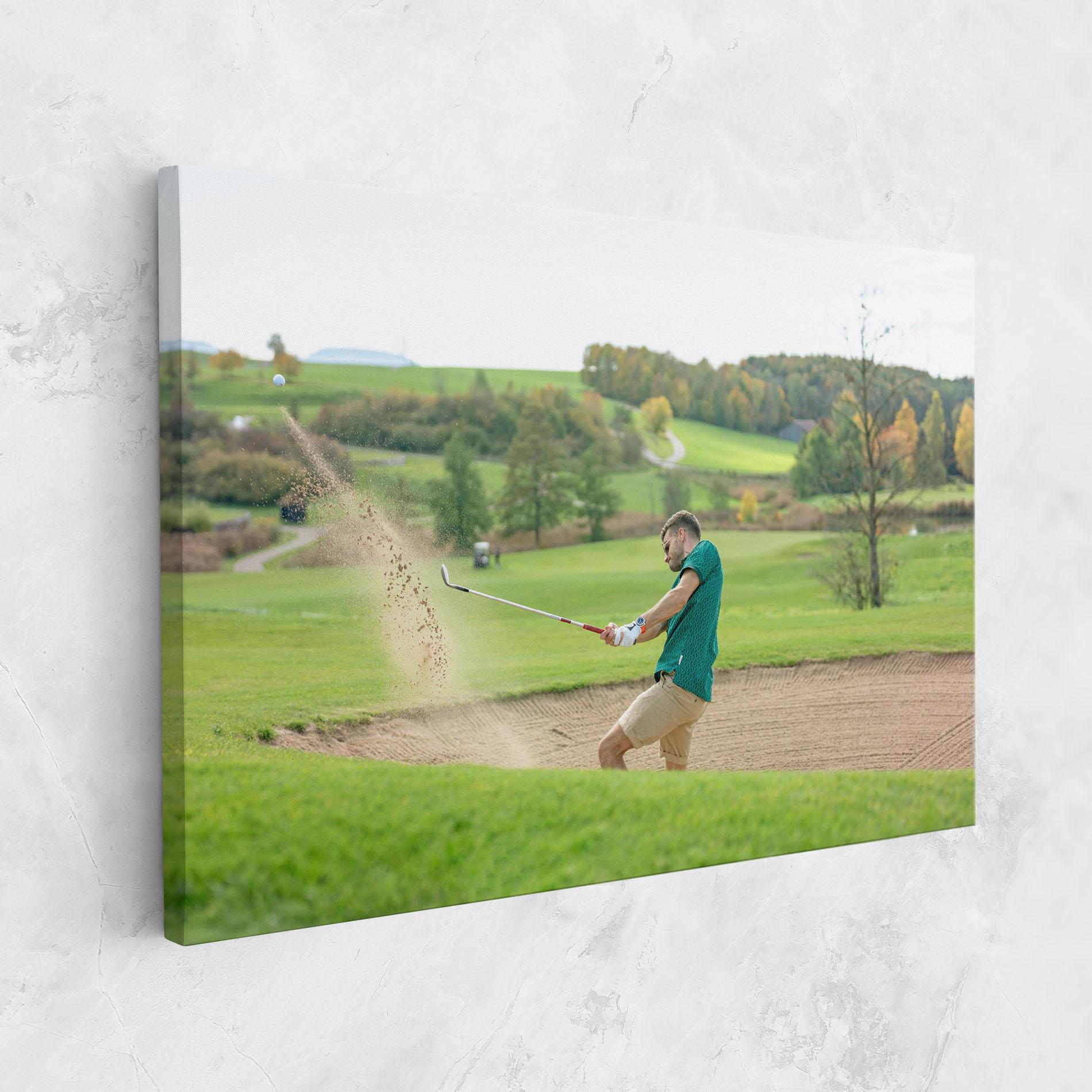 Leinwandbild Green Tshirt Golf Player mockup 1