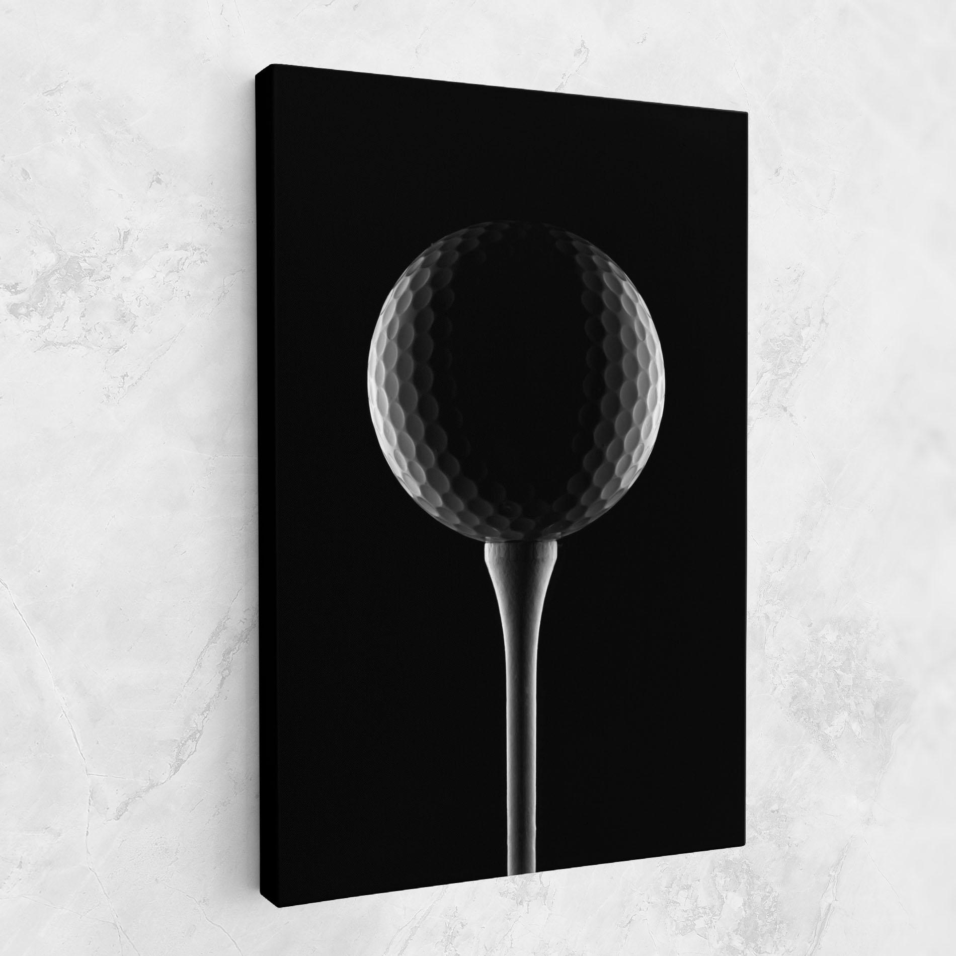 Leinwandbild Golf Ball Black mockup 1