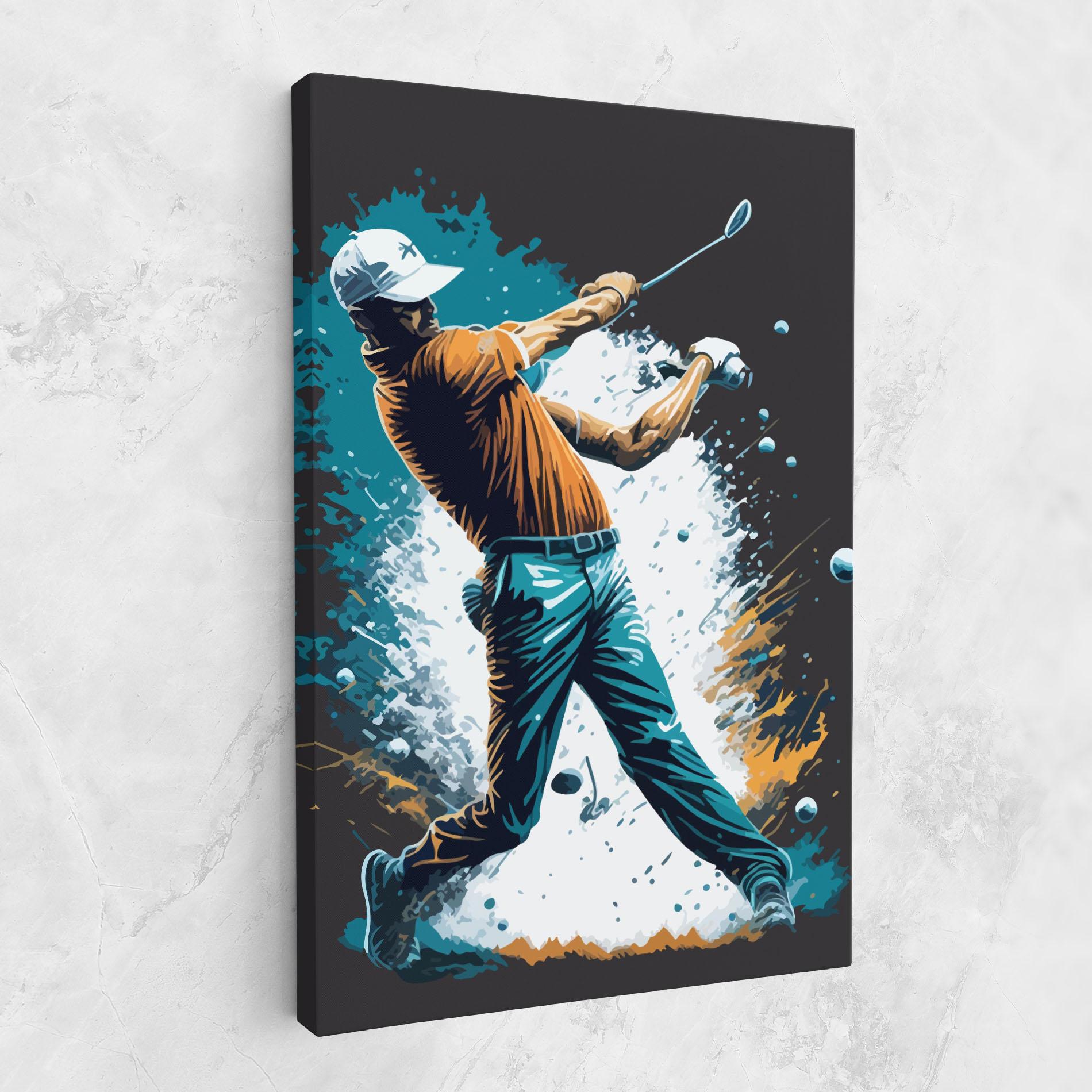 Leinwandbild Golf On Grey mockup 1