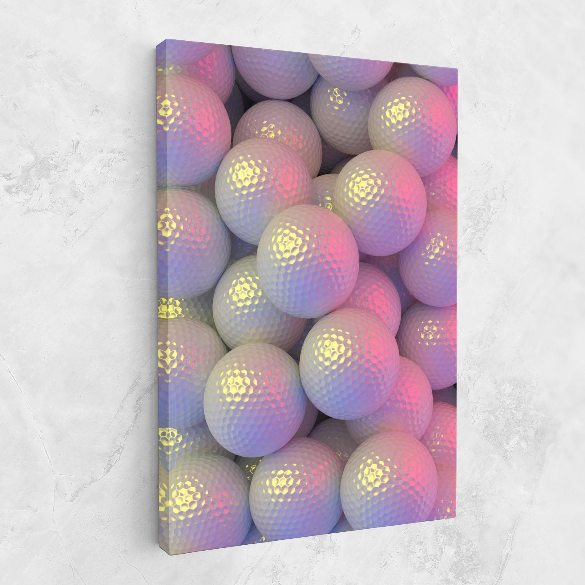 Leinwandbild Purple Light Golf Ball mockup 1