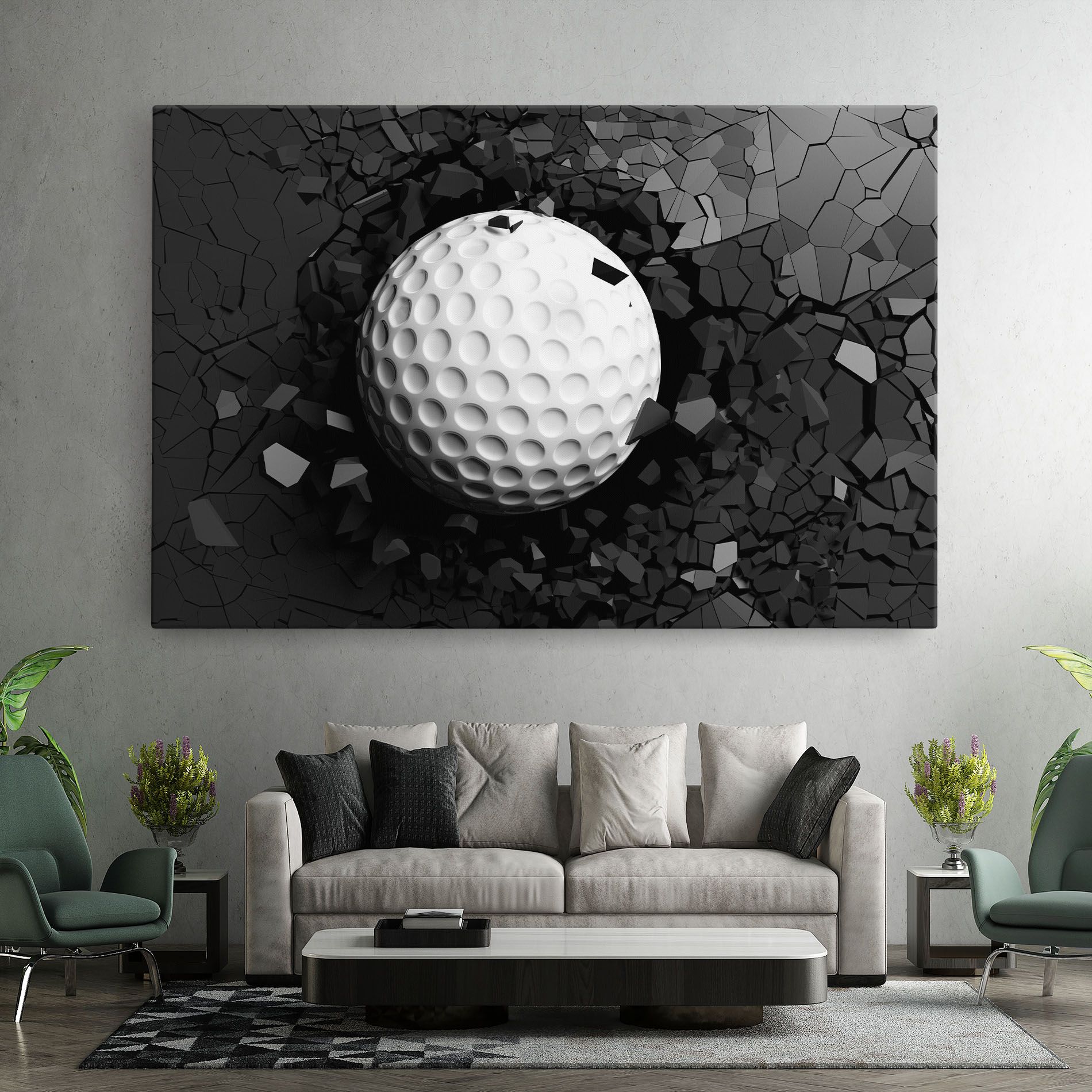 Black Wall Golf Ball mockup 7