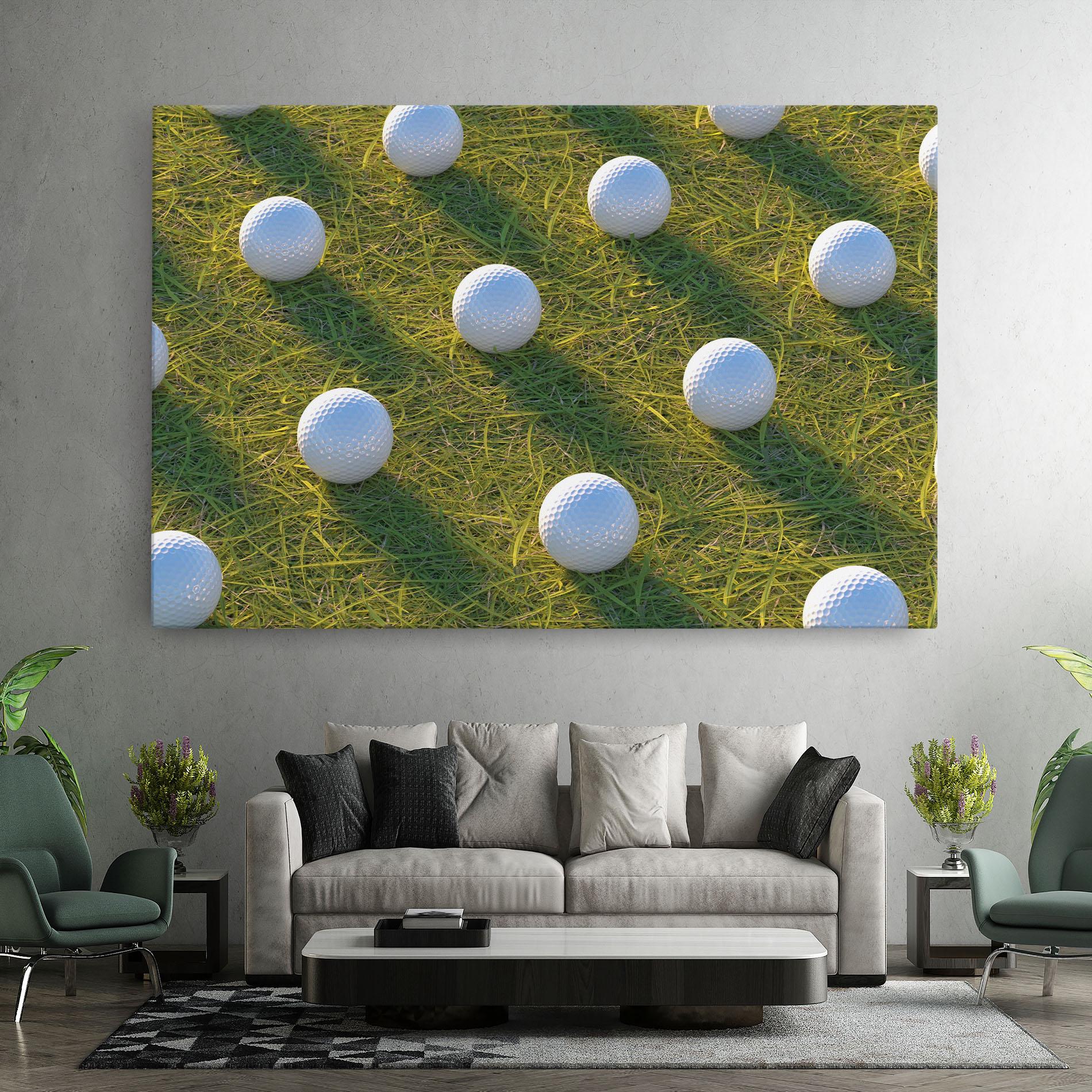 Leinwandbild Golf Ball On Grass mockup 7