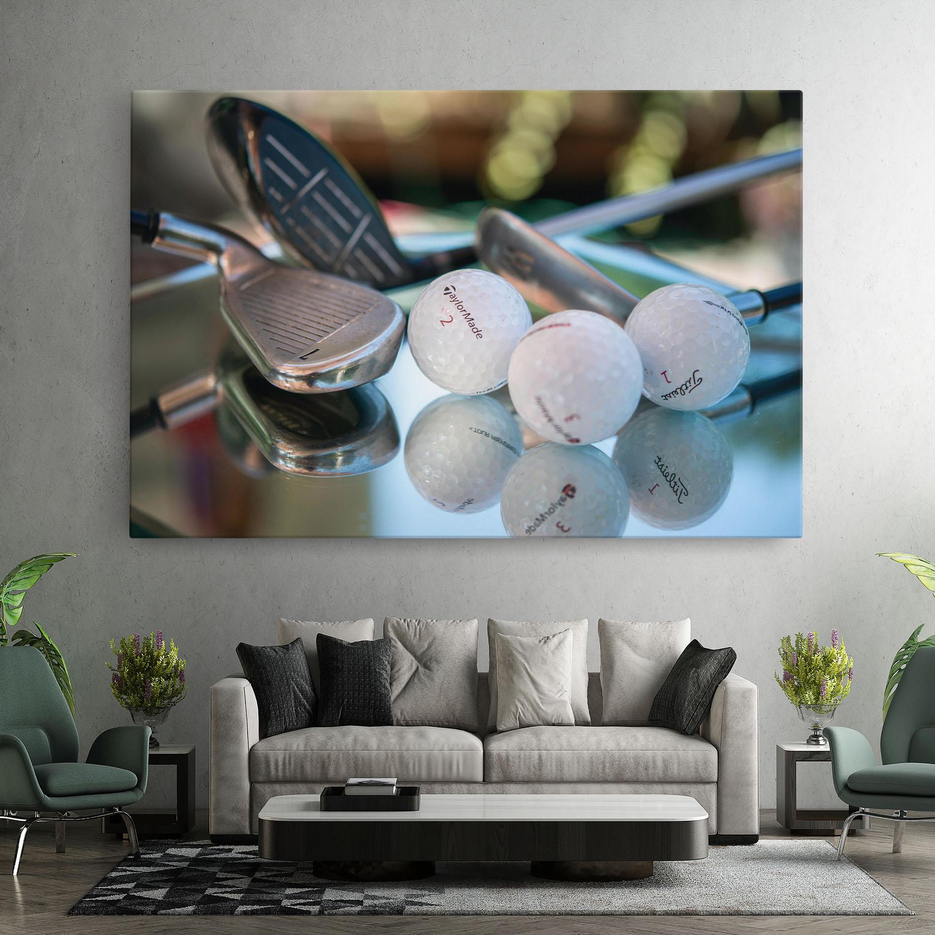Leinwandbild Golf Balls Set mockup 7