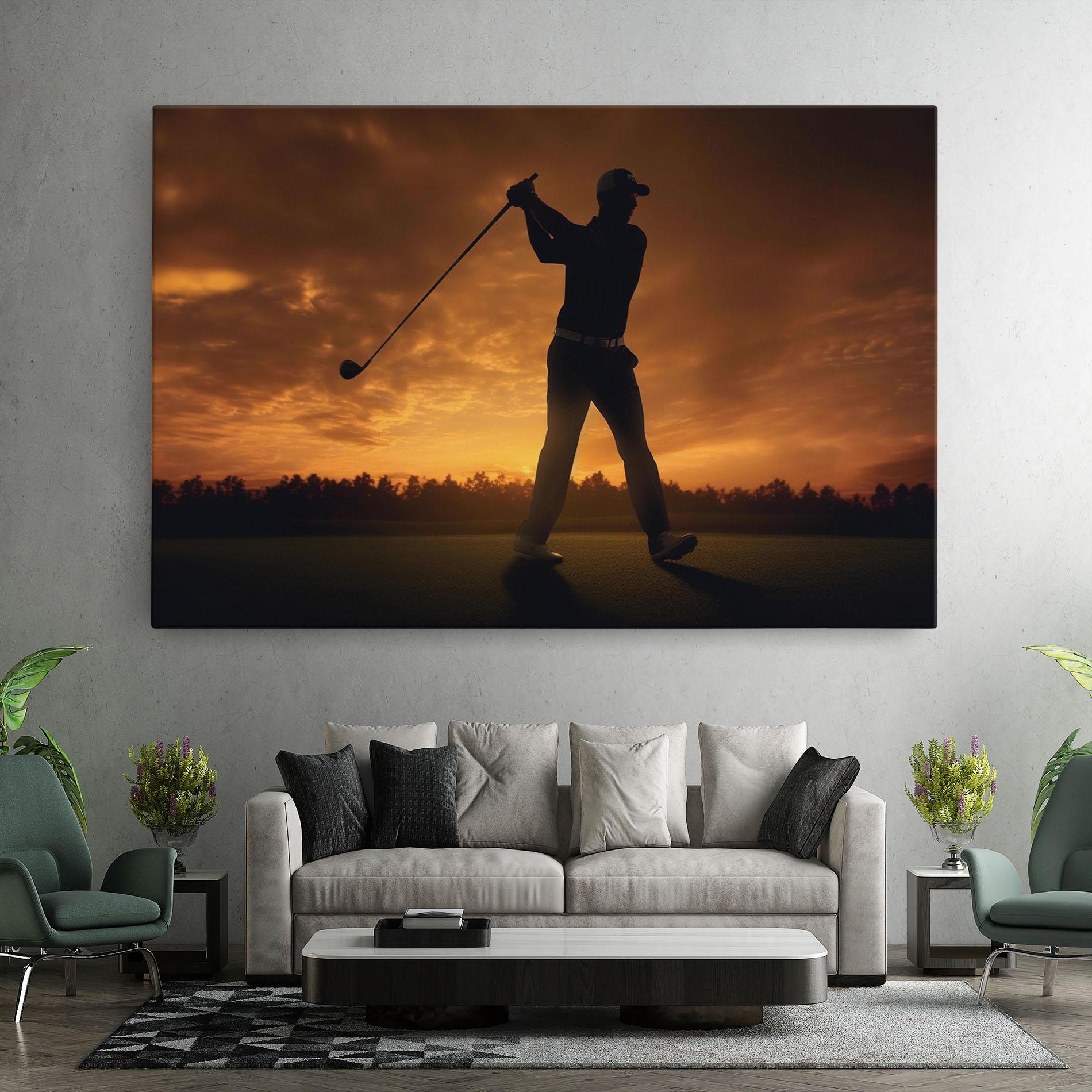 Leinwandbild Golf Course Sunset mockup 7