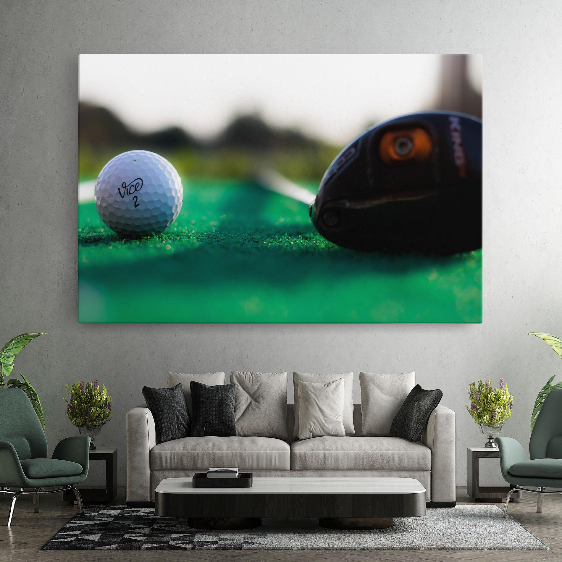 Leinwandbild Green Grass Golf Ball mockup 7