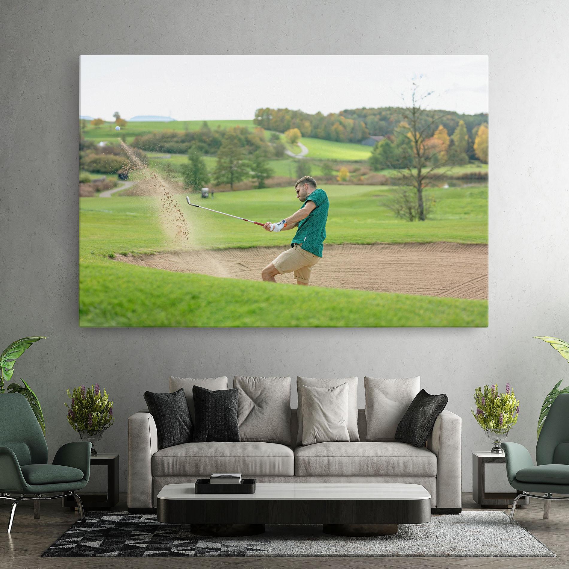 Leinwandbild Green Tshirt Golf Player mockup 7