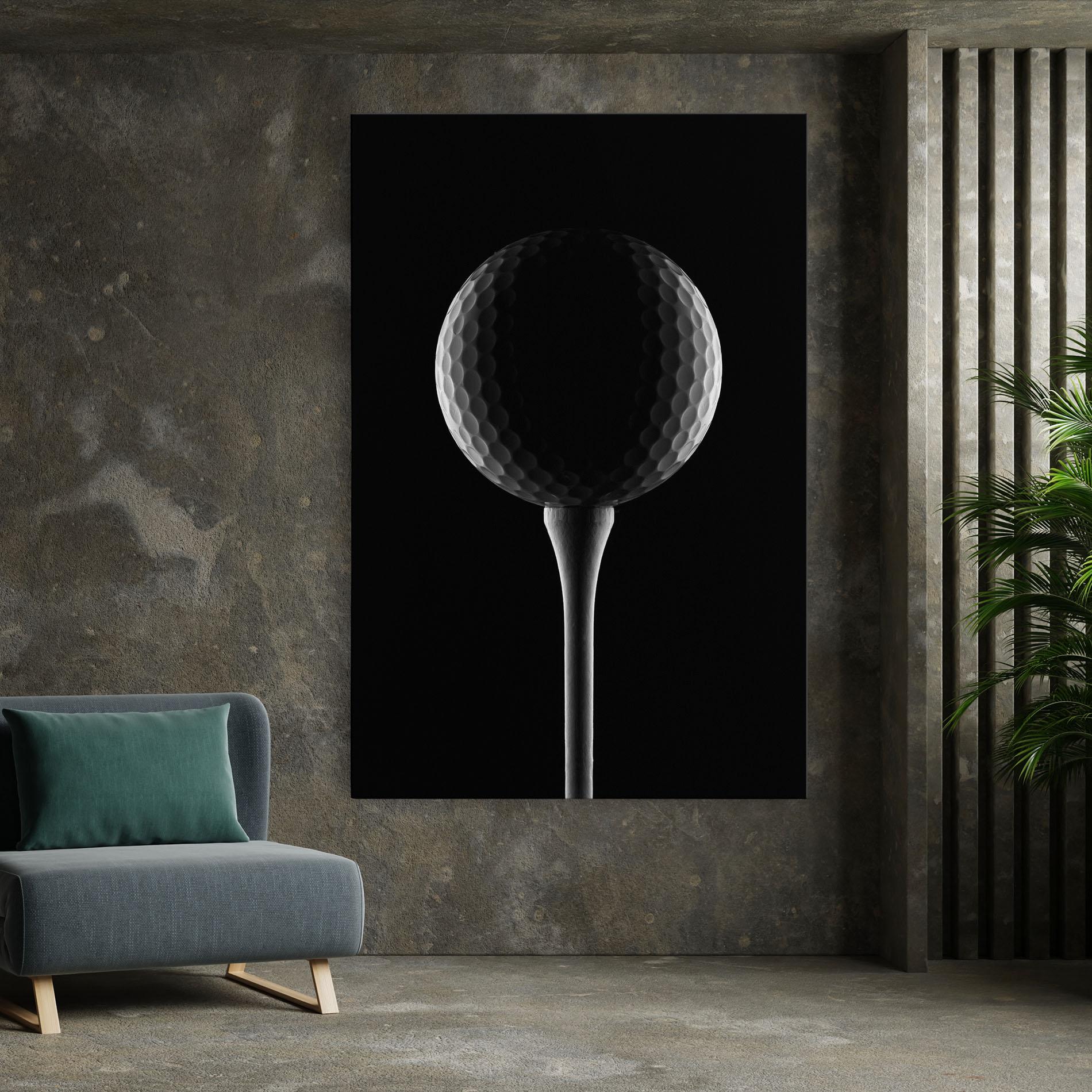 Leinwandbild Golf Ball Black mockup 7