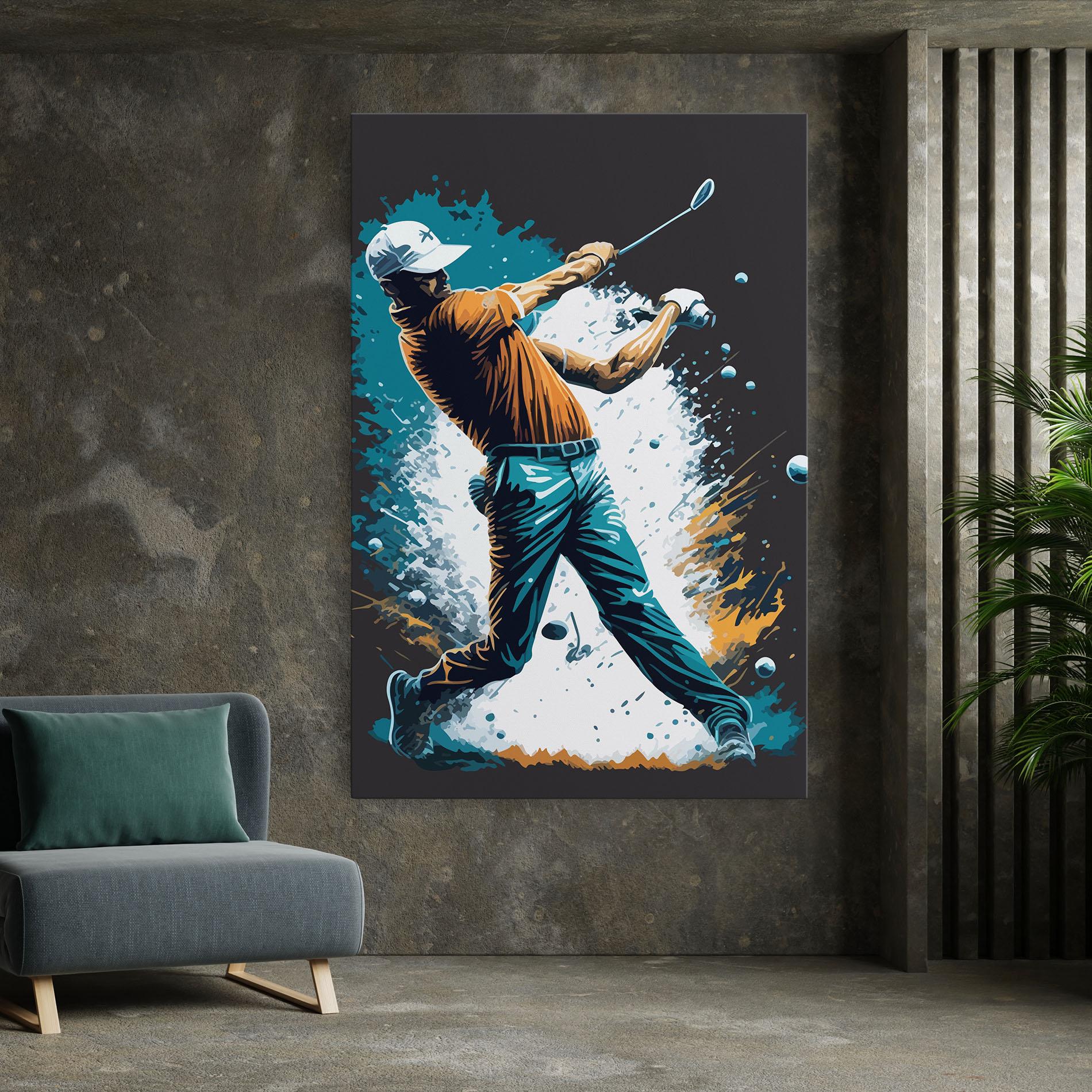 Leinwandbild Golf On Grey mockup 7