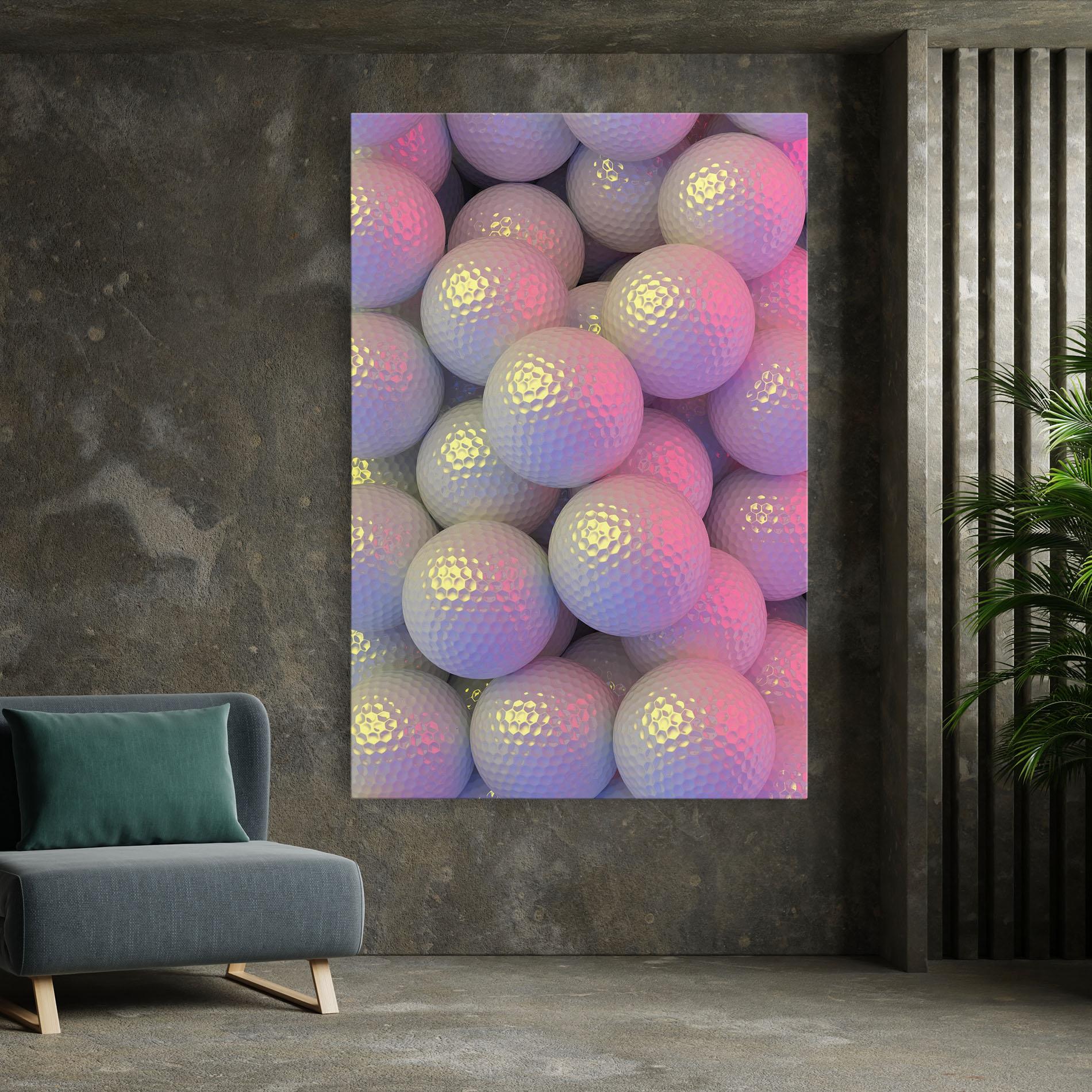 Leinwandbild Purple Light Golf Ball mockup 7