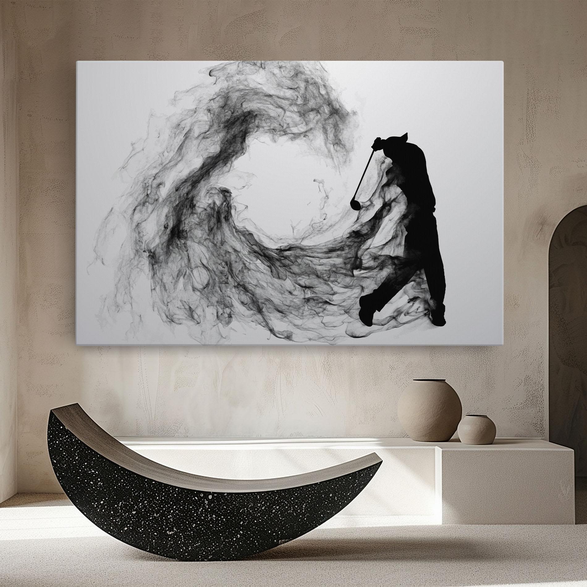 Leinwandbild Black Smoke Golf mockup 8