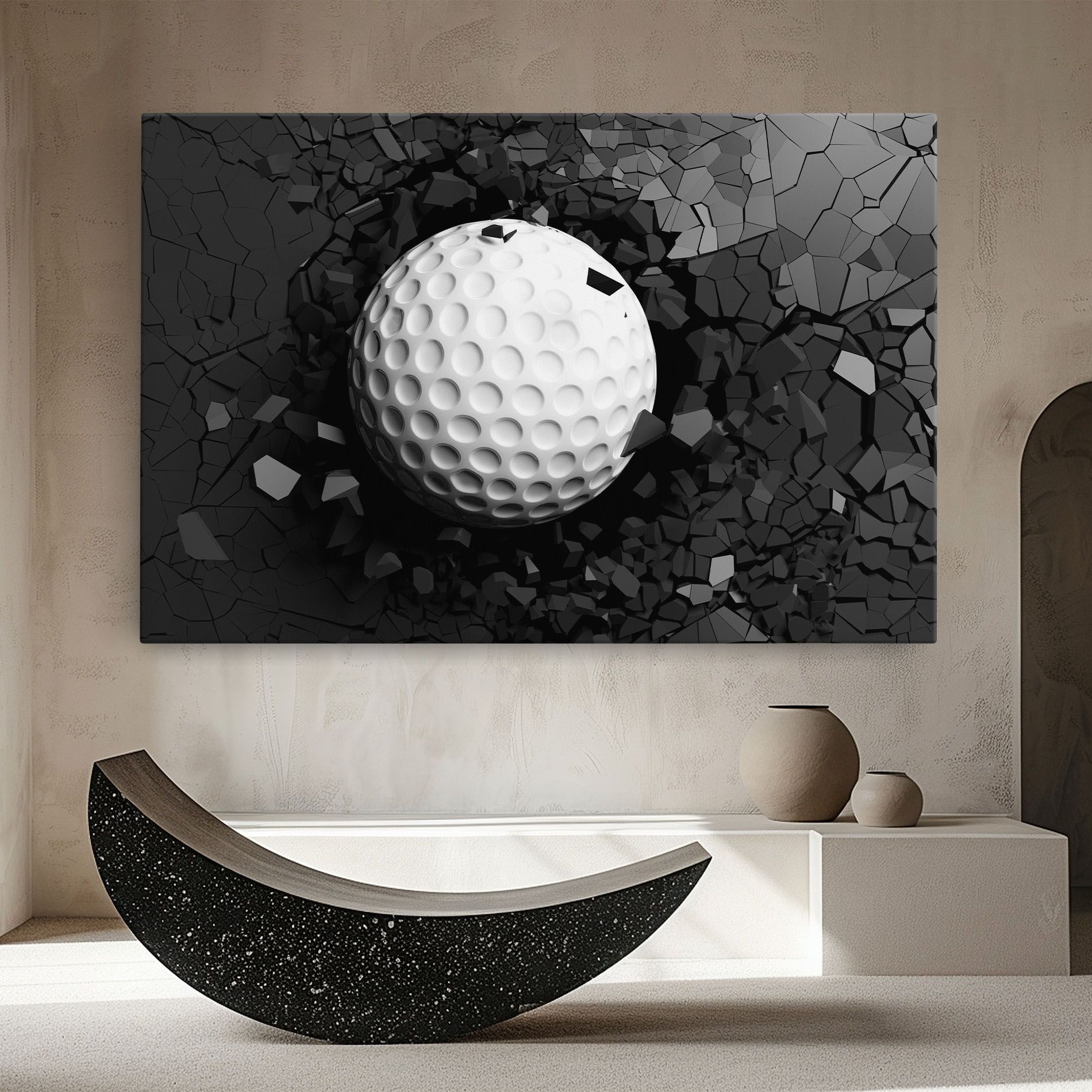 Black Wall Golf Ball mockup 8