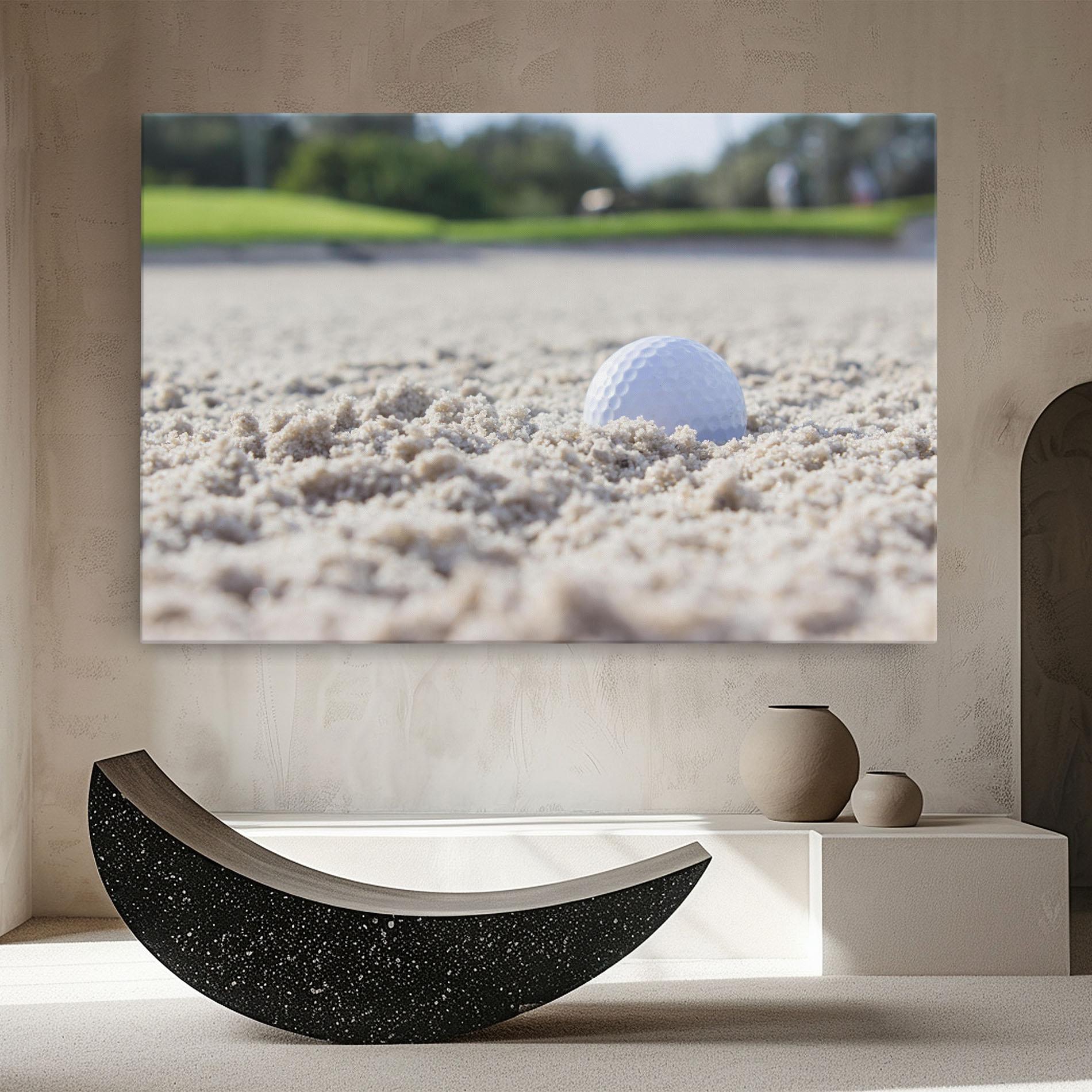 Leinwandbild Golf Ball In Sand mockup 8