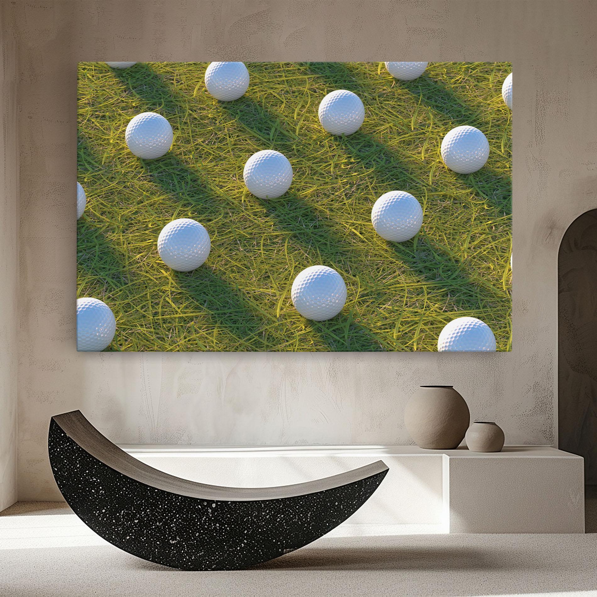 Leinwandbild Golf Ball On Grass mockup 8